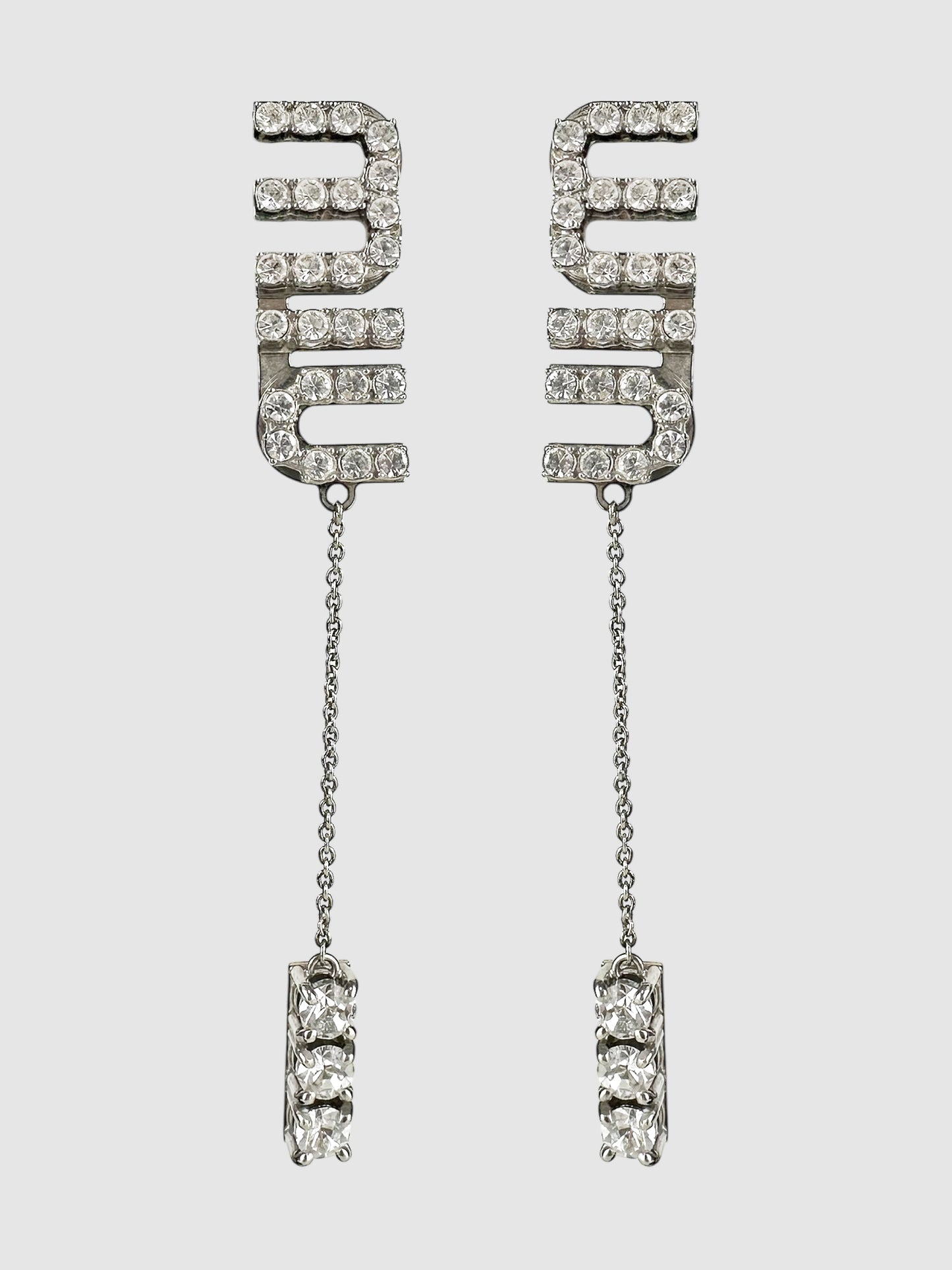Logo Crystal Drop Earrings
