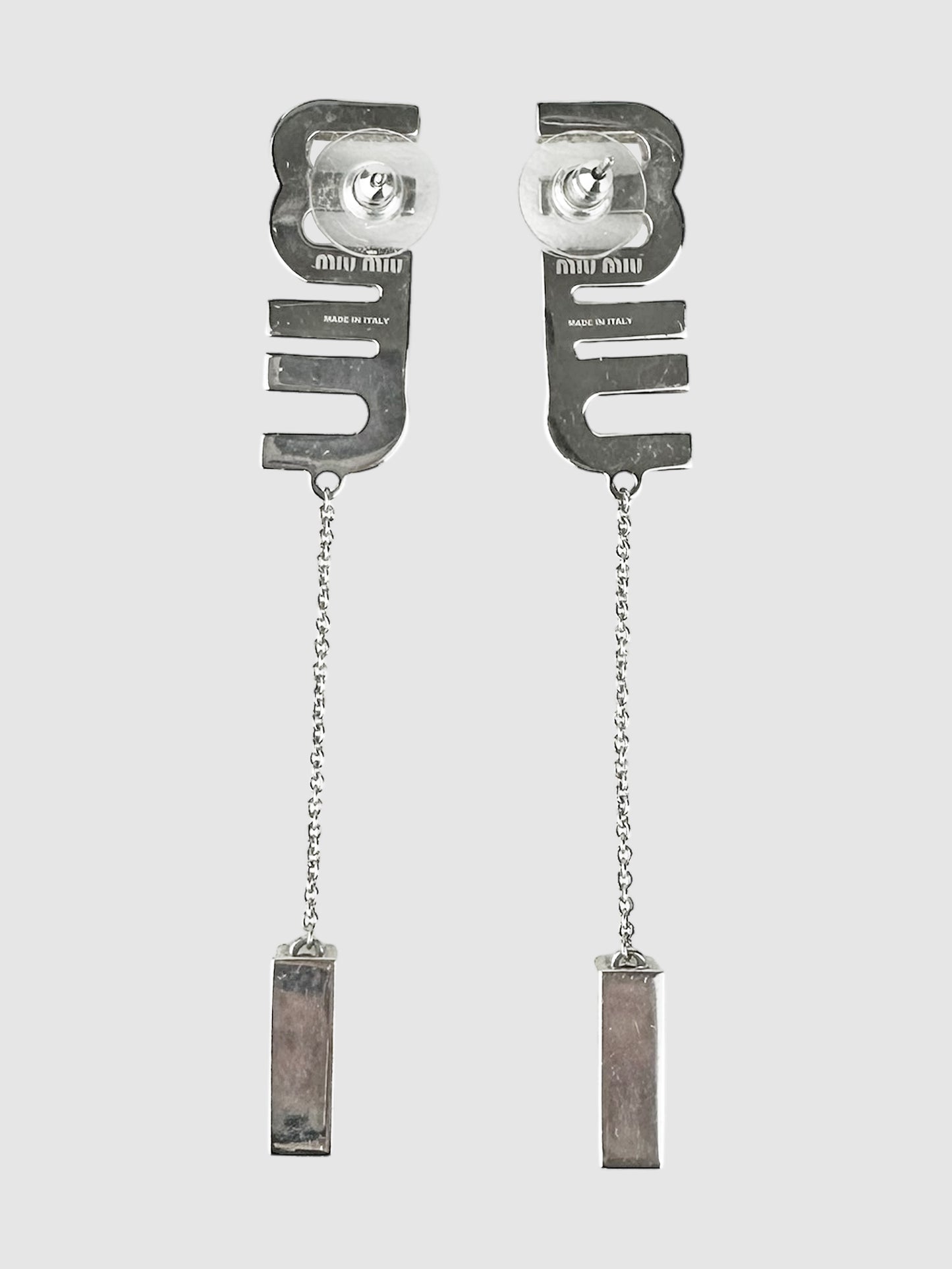 Logo Crystal Drop Earrings