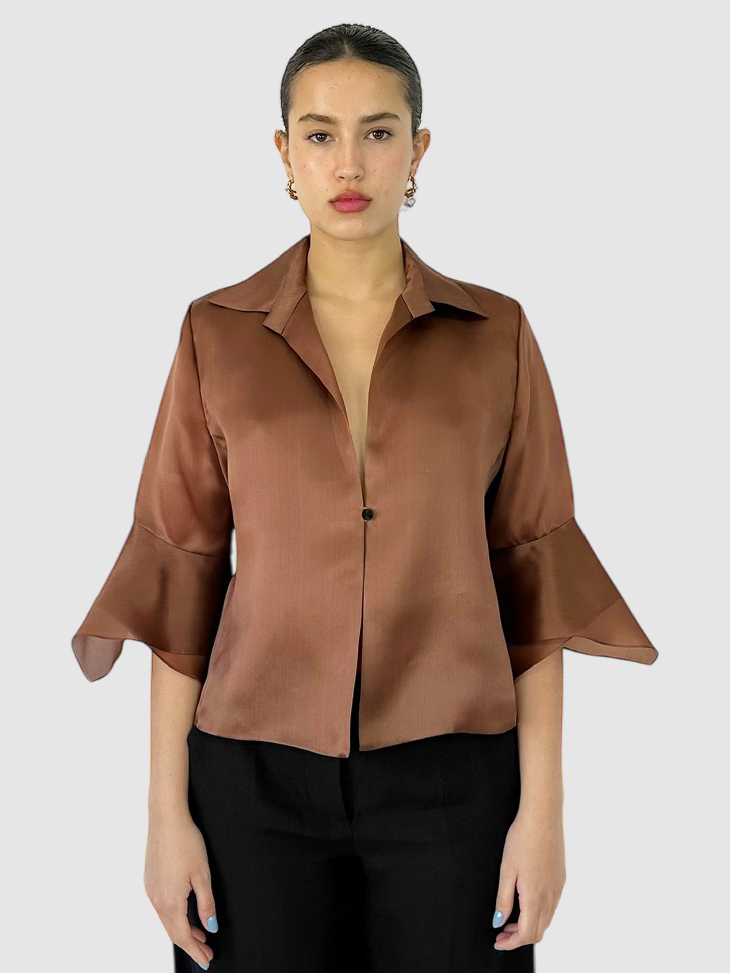 Silk Collared Top