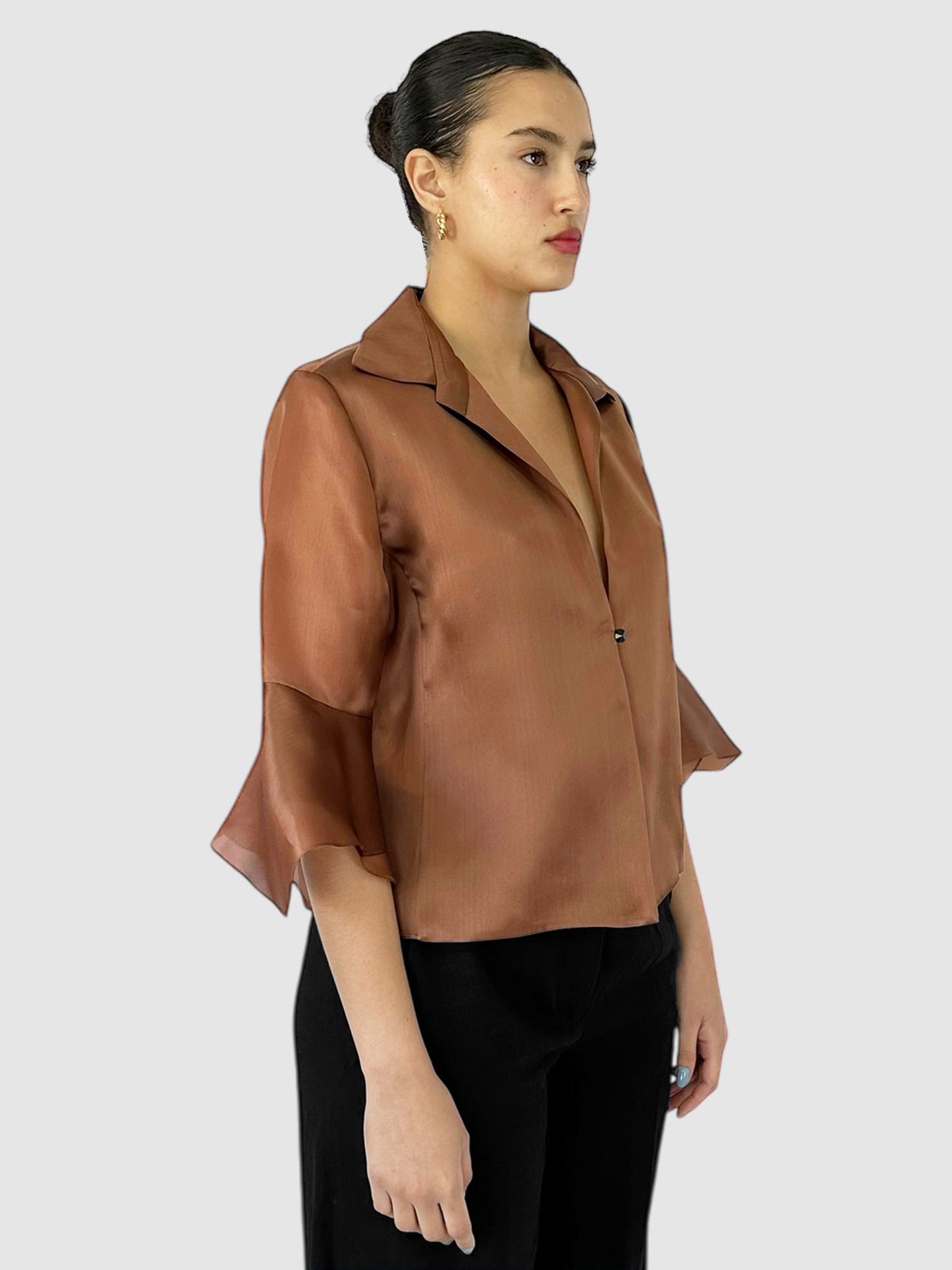 Silk Collared Top