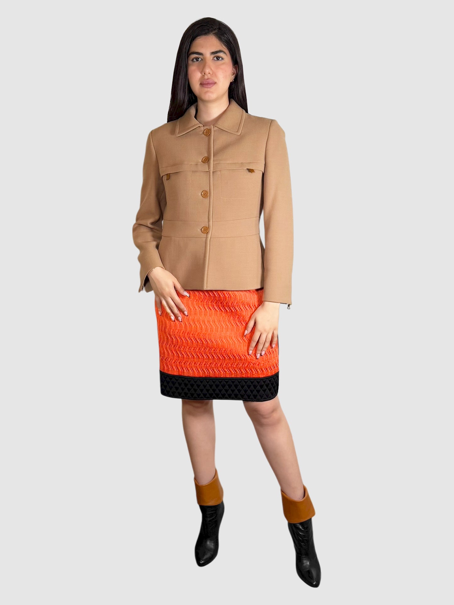 Textured Midi Skirt