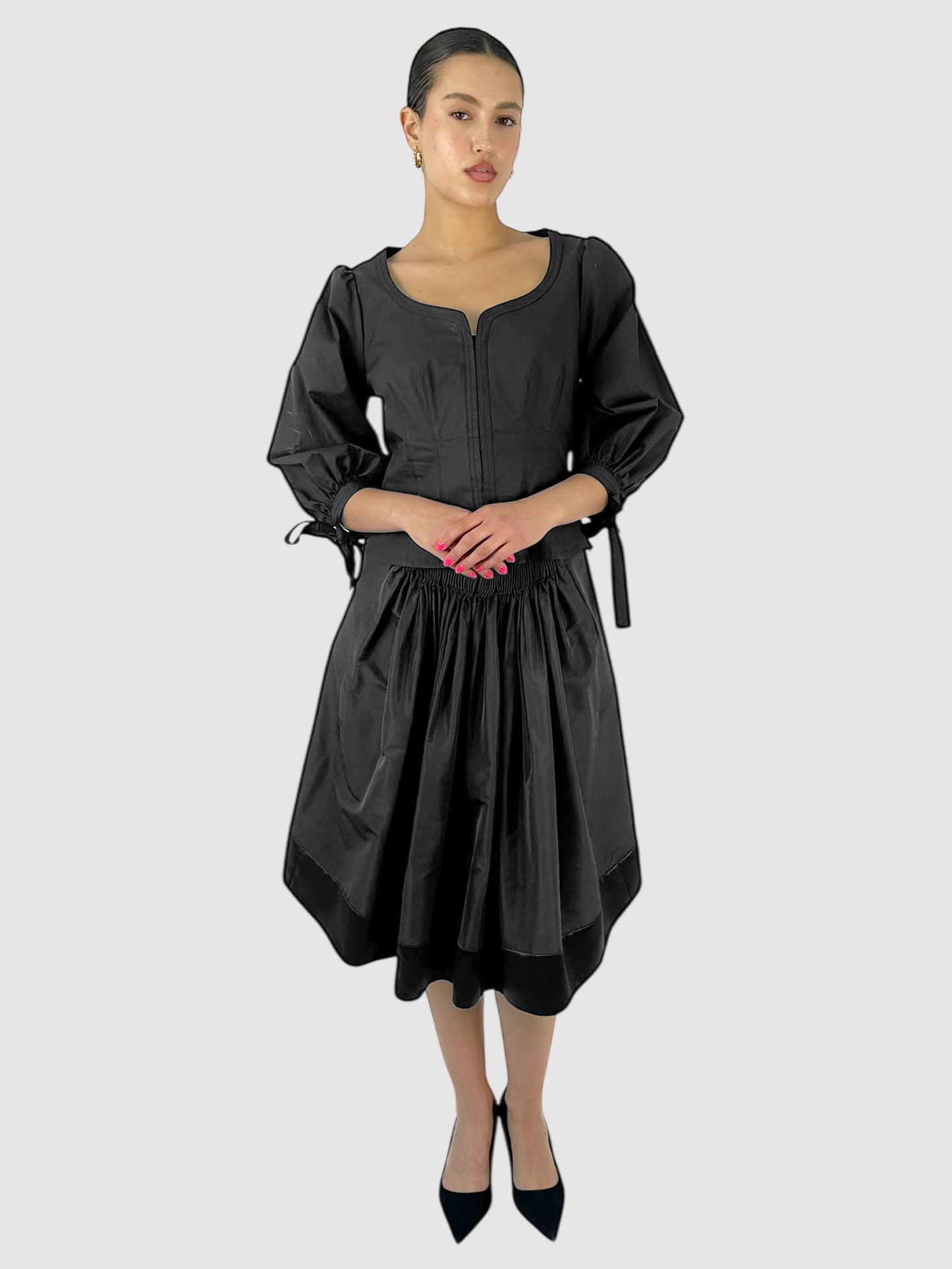 Pleated Midi Skirt