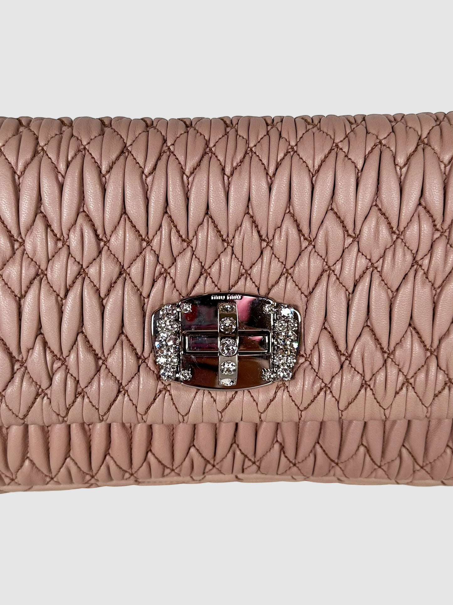 Matelassé Crystal Flap Shoulder Bag