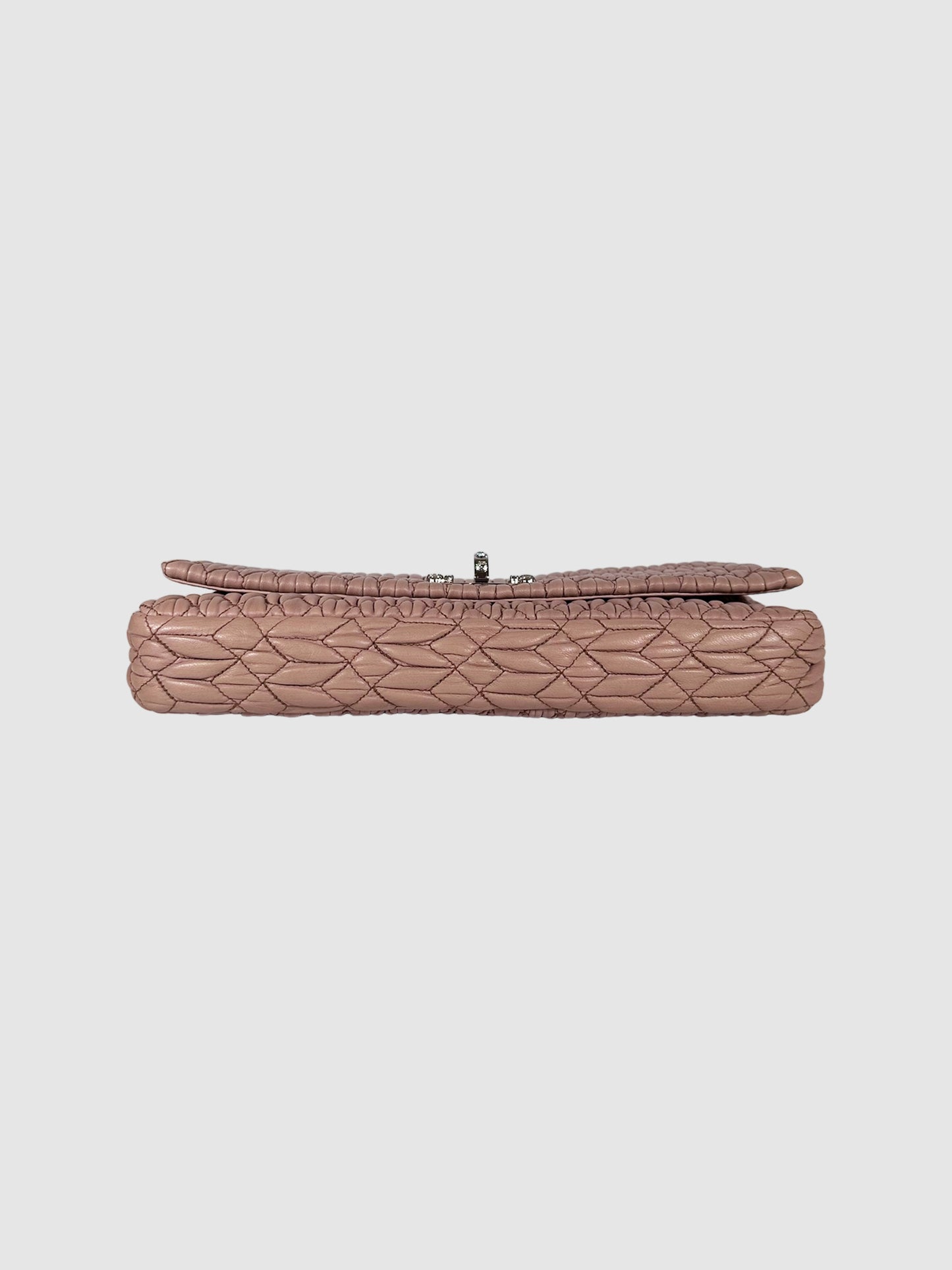 Matelassé Crystal Flap Shoulder Bag
