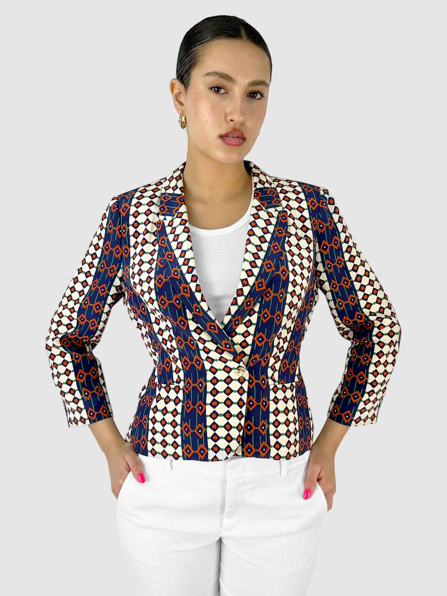 Silk Patterned Blazer