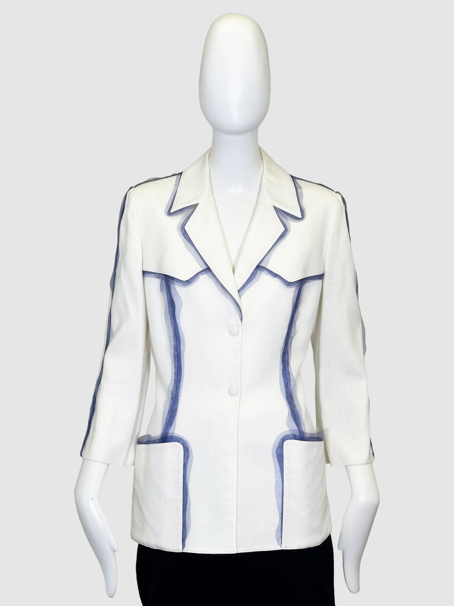 Linen Contrast Blazer - Size 42