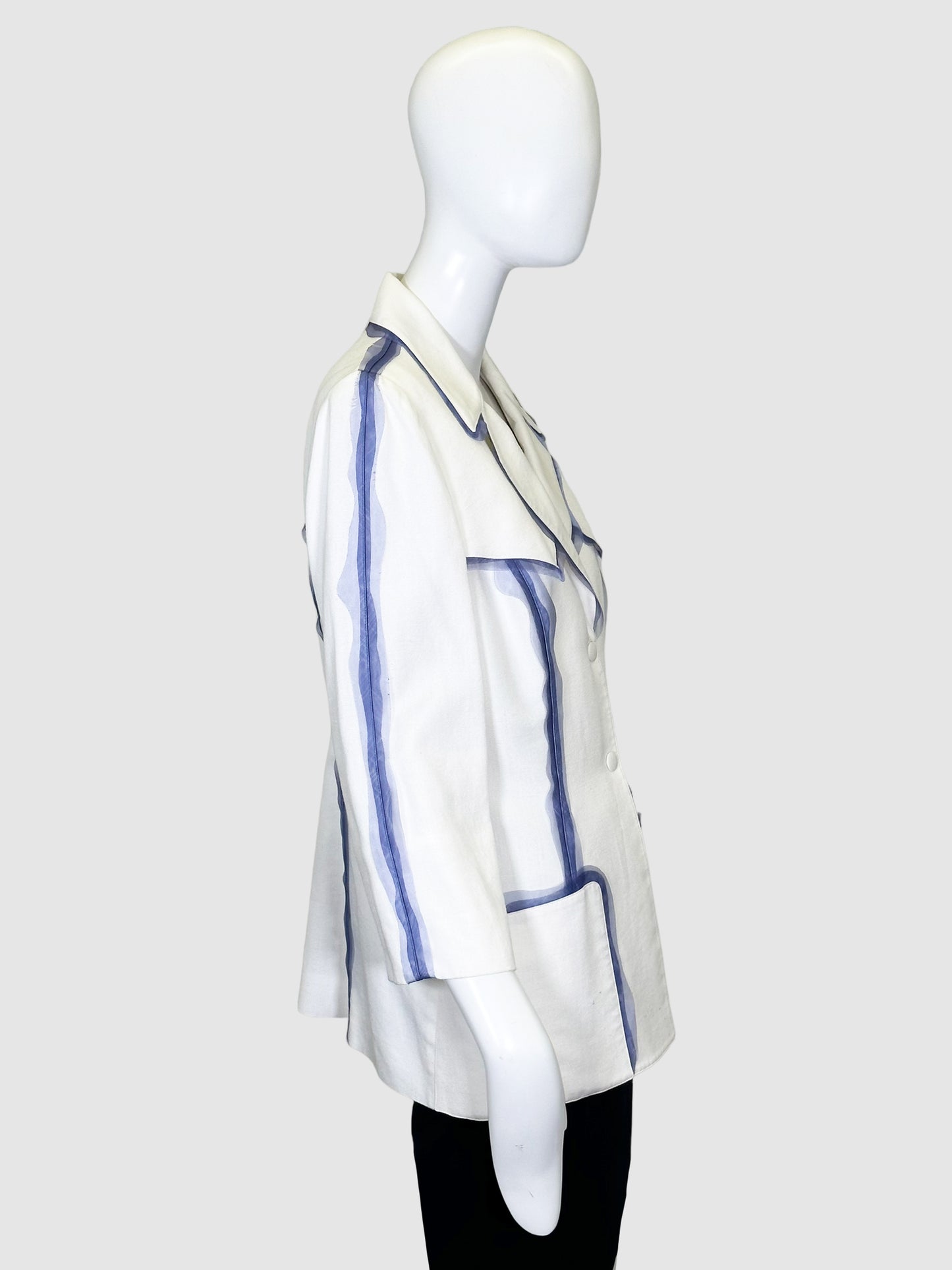 Linen Contrast Blazer - Size 42