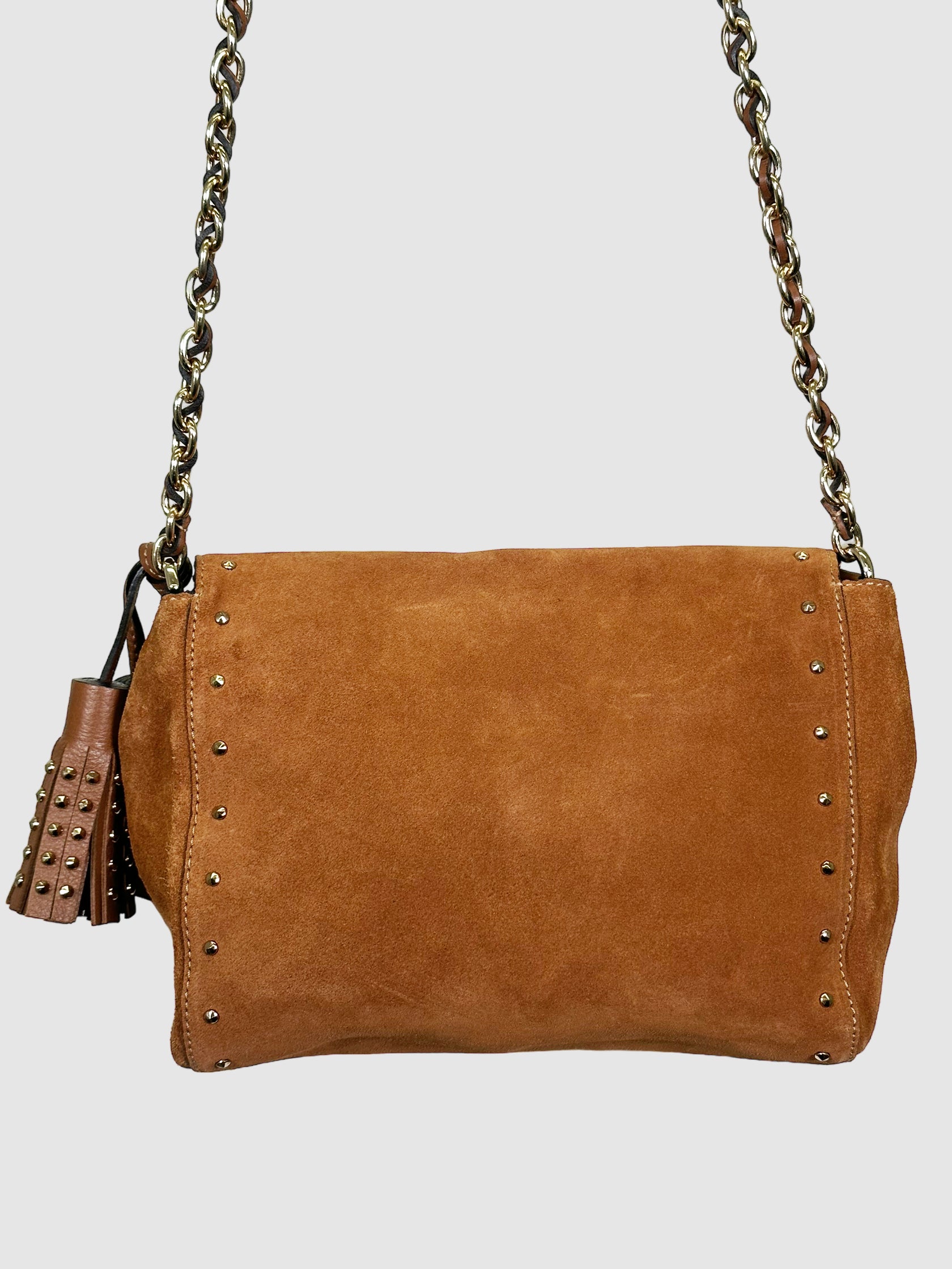Suede Chain Crossbody Bag