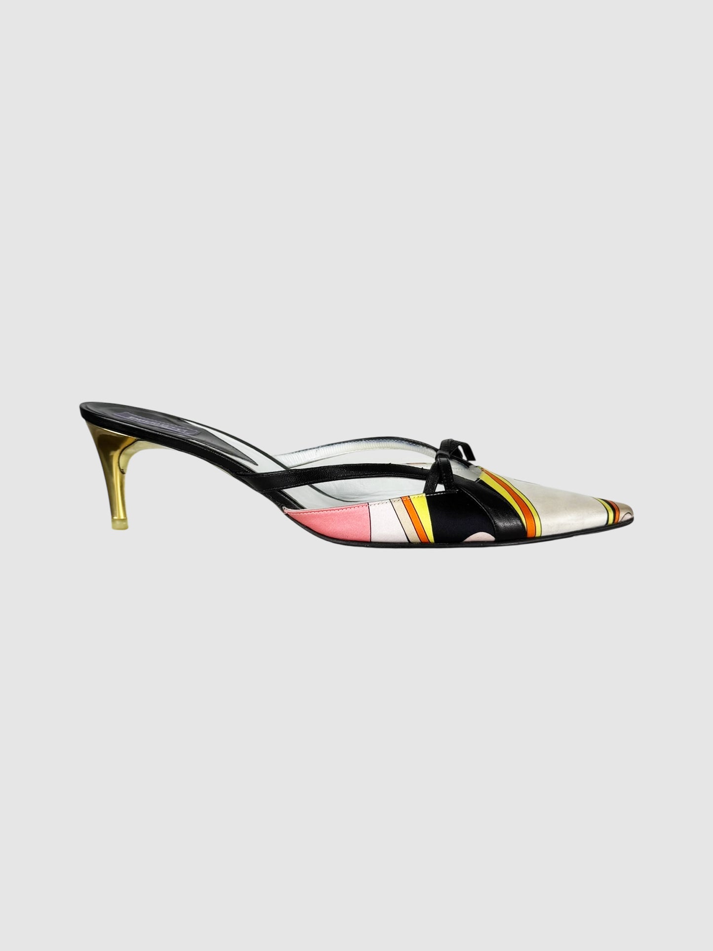 Printed Kitten Heel Mules