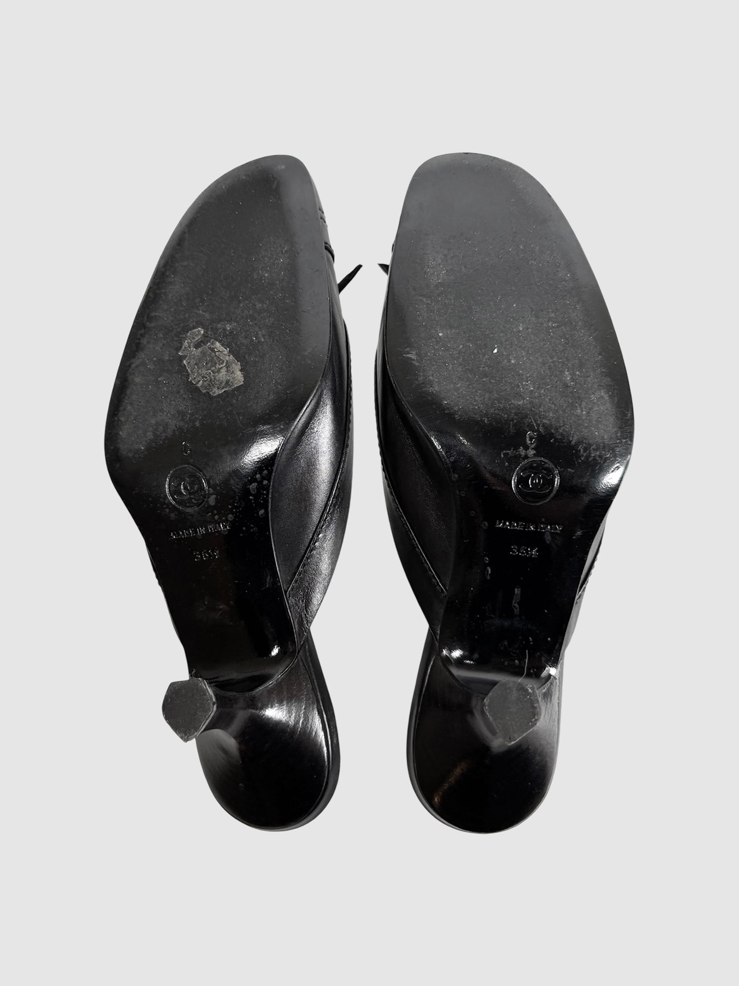 Leather Kitten Heel Mules