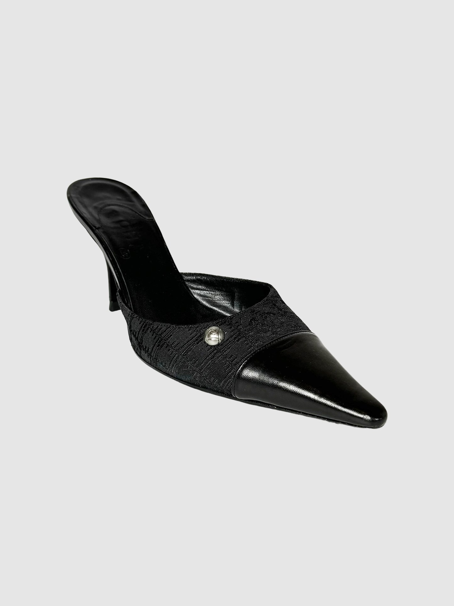 Chanel Travel Line Mule Pumps luxury designer resale secondhand consignment