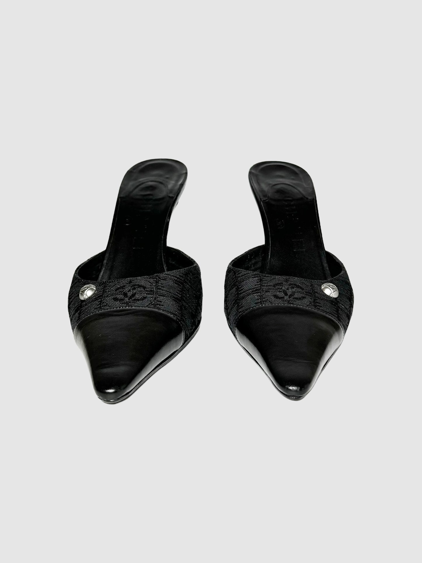 Chanel Travel Line Mule Pumps luxury designer resale secondhand consignment