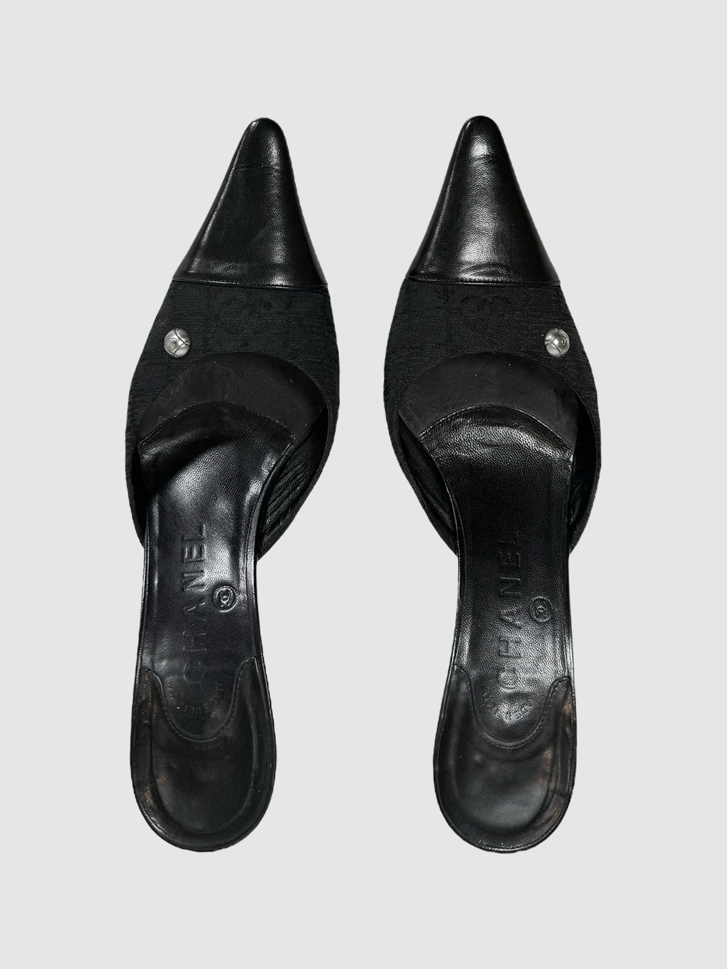Chanel Travel Line Mule Pumps luxury designer resale secondhand consignment