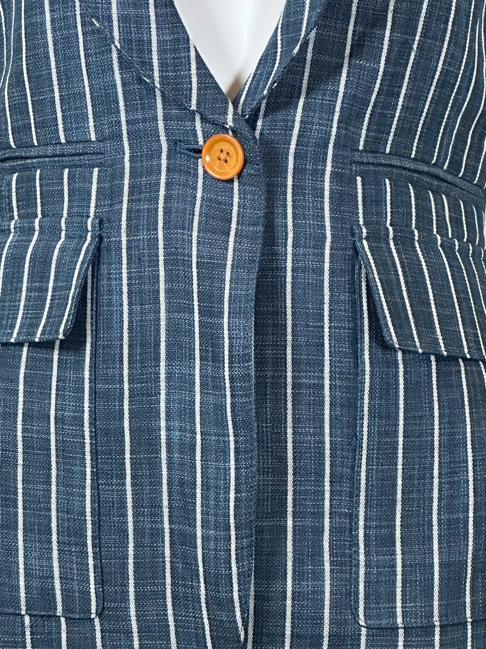 Smythe Striped Linen Blazer - Size 4