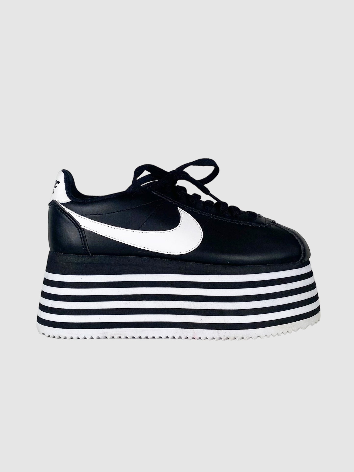 Leather Low Top Wedge Sneakers - Size 36.5