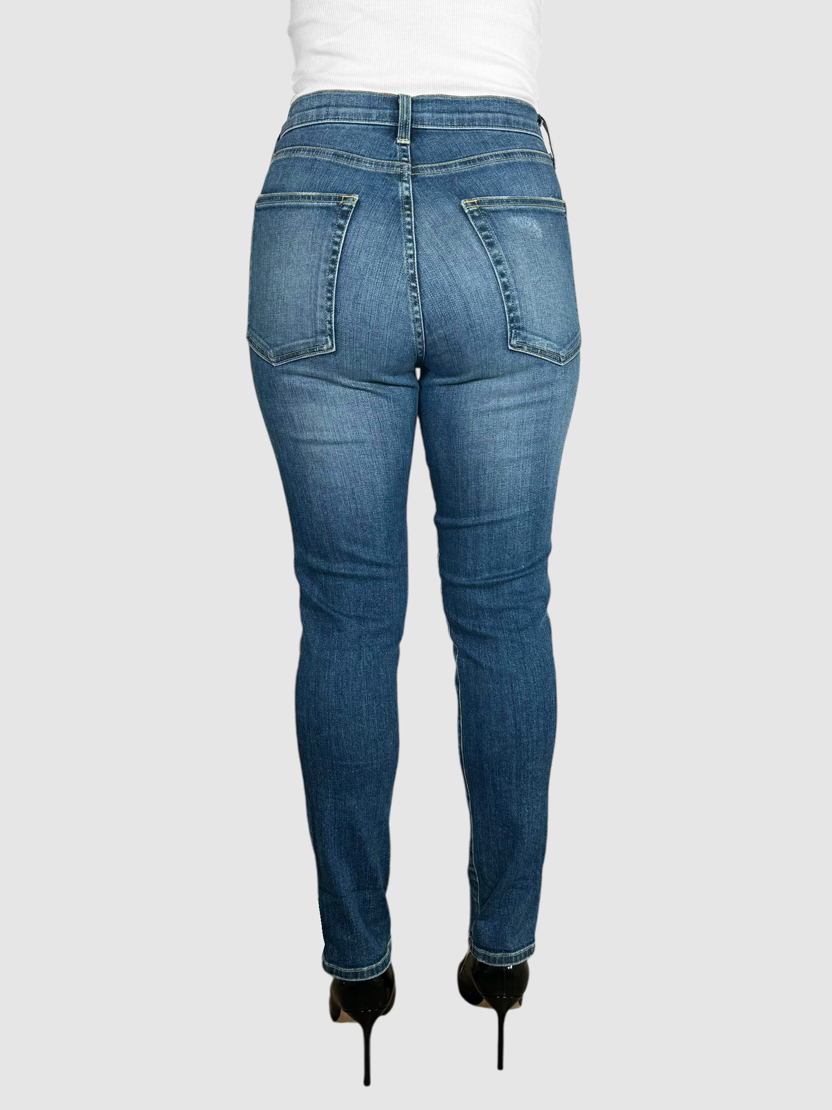 Whiskered Faded Mid-Rise Jeans - Size 29
