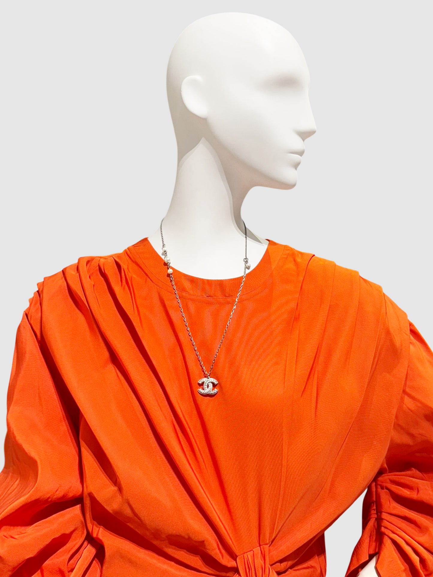 2018 Pearl Crystal CC Necklace