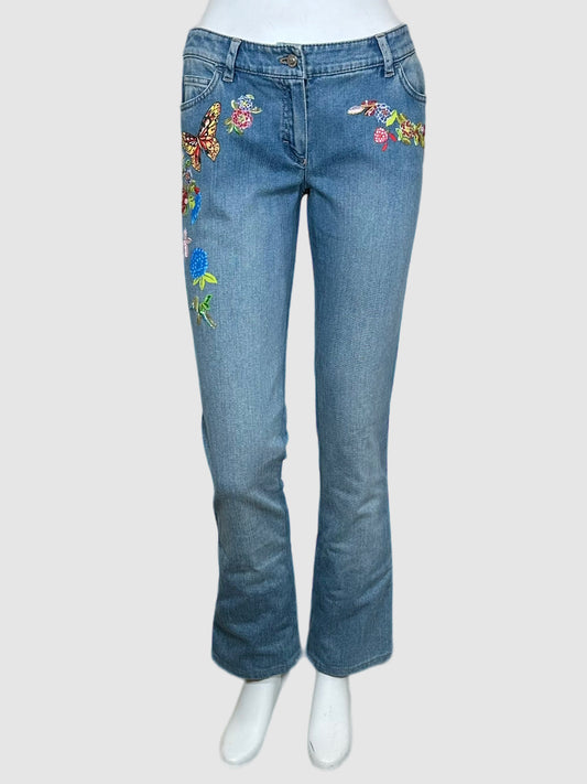 Low-Waisted Printed Jeans - Size S