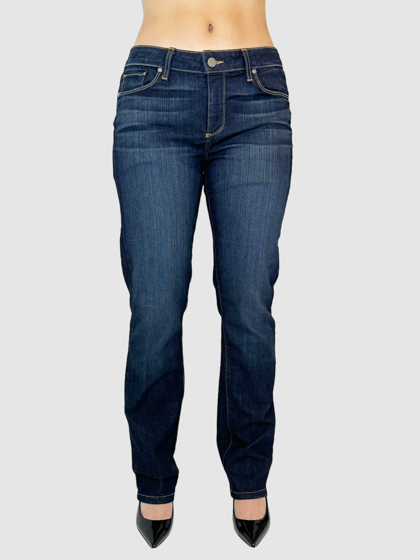 Paige Navy Blue Skyline Straight Leg Jean Size 31 Consignment Secondhand Designer Luxury Resale Toronto Trendy