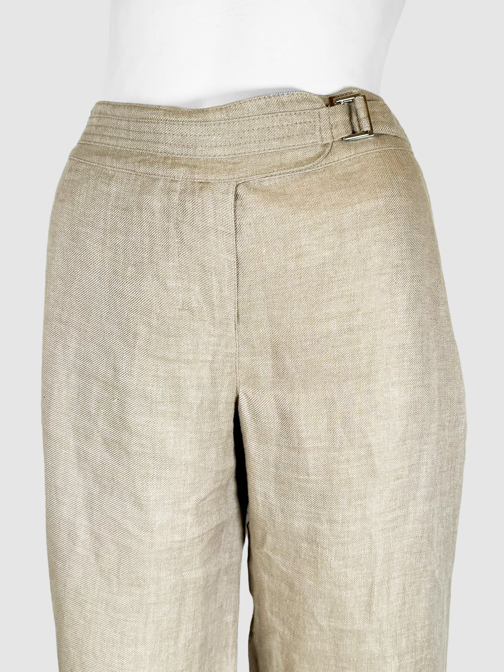 Straight Cut Linen Pants - Size 12