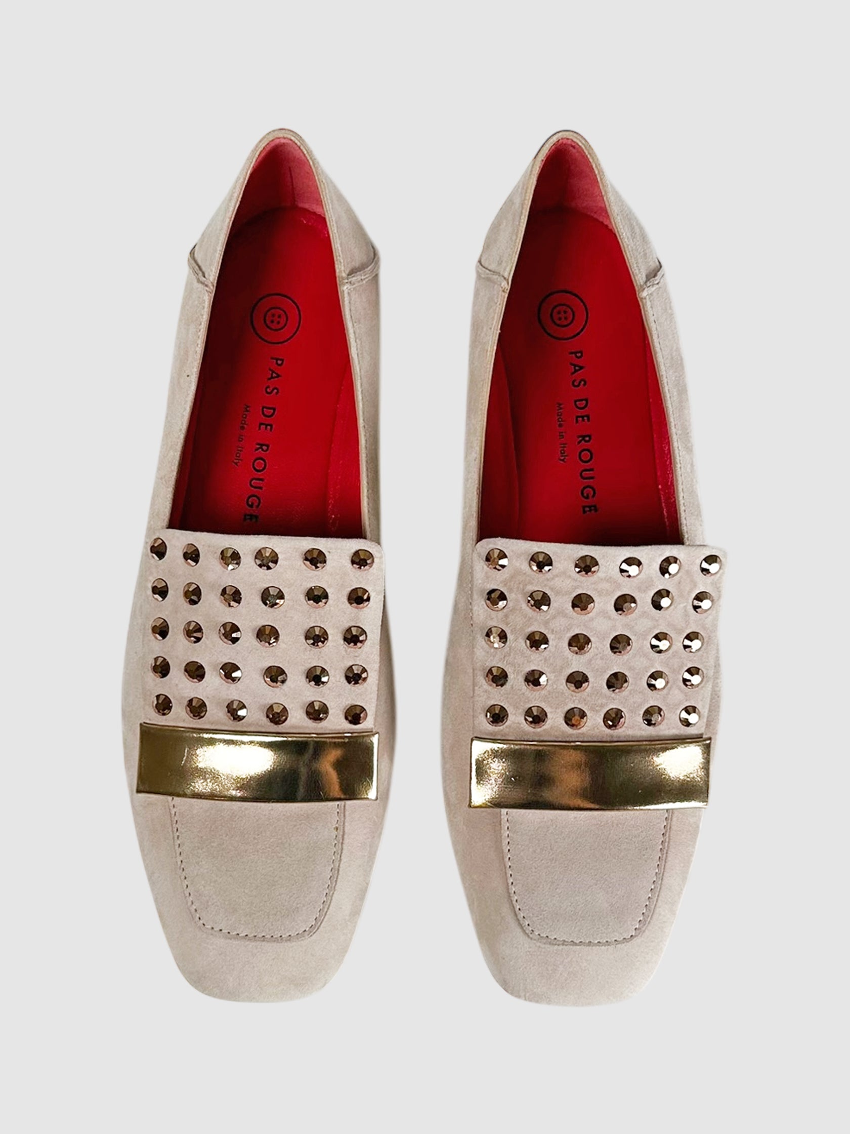 Suede Studded Loafers