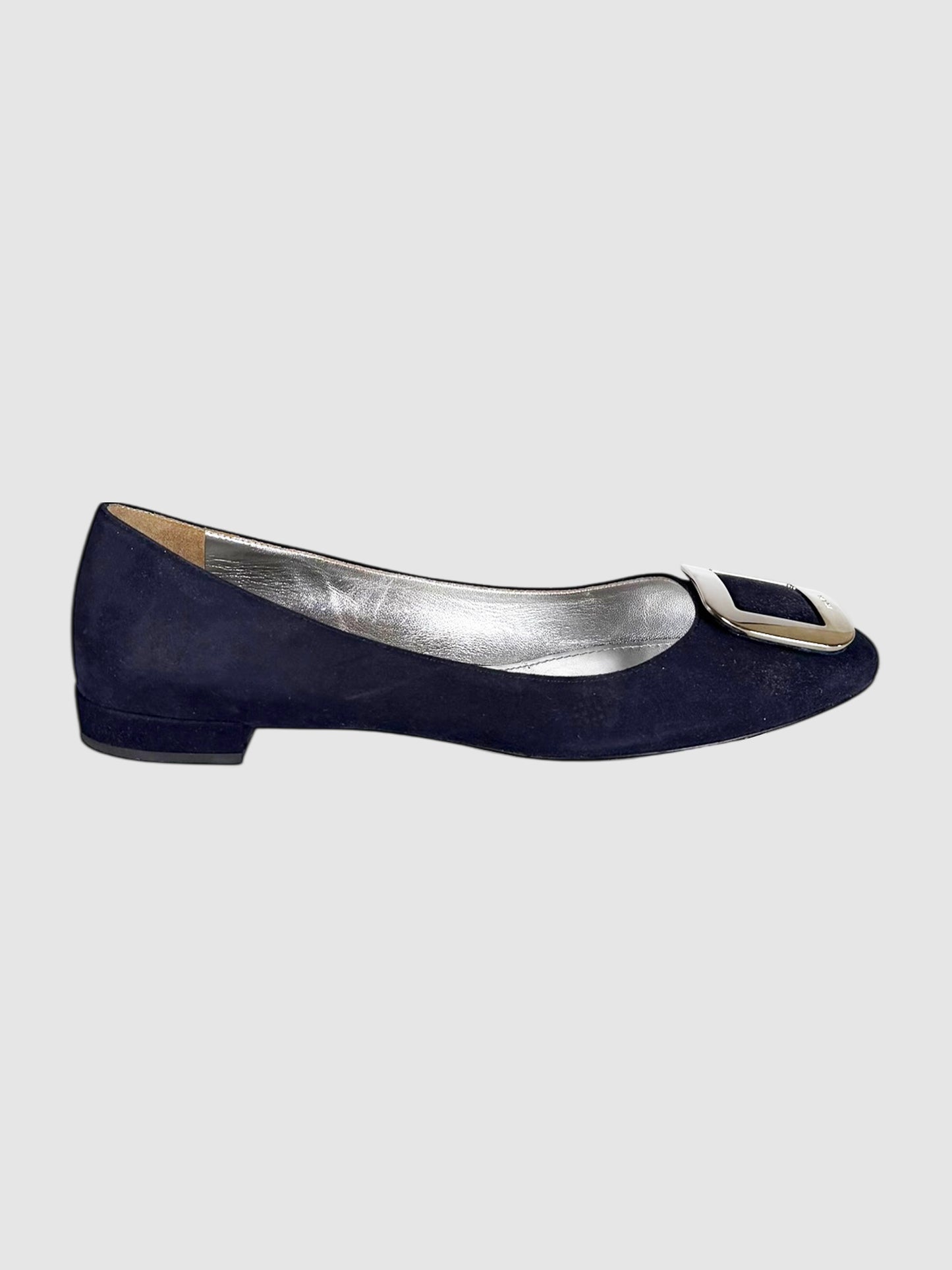 Suede Buckle Flats