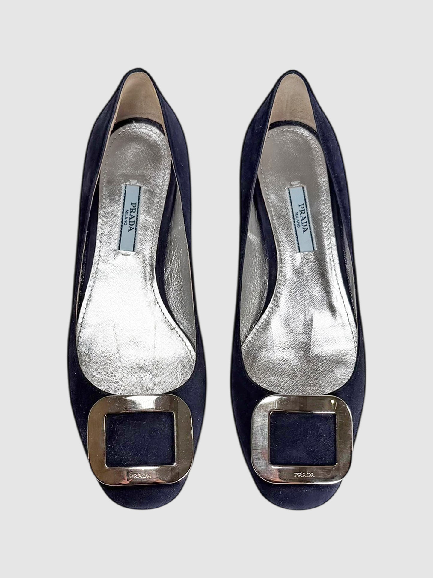 Suede Buckle Flats