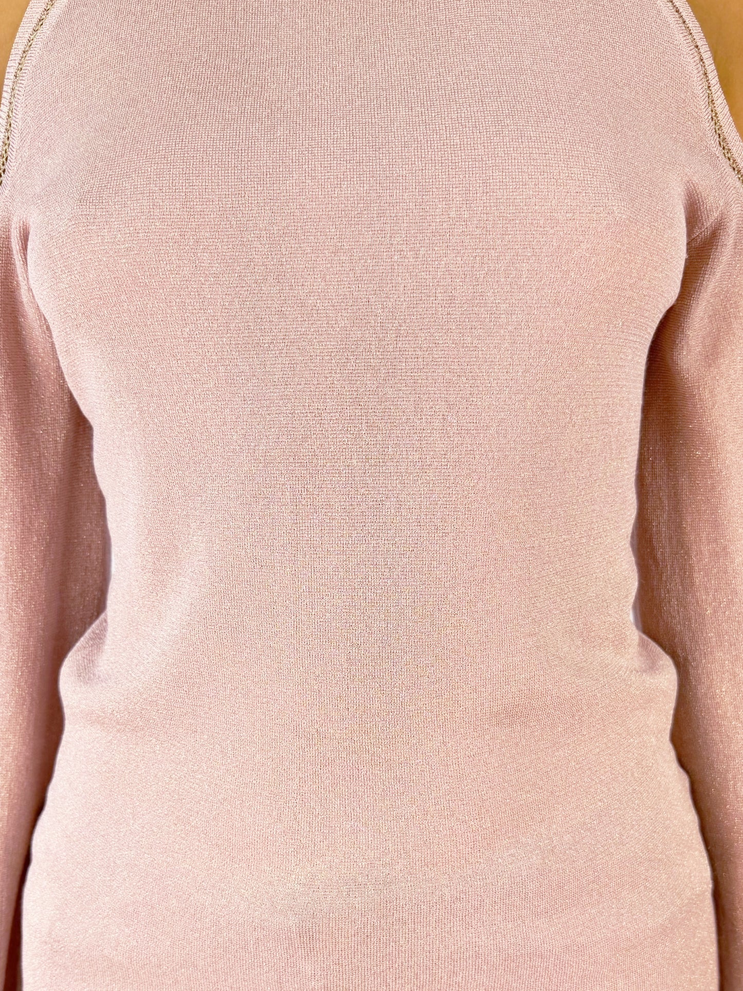 Metallic Cold Shoulder Top