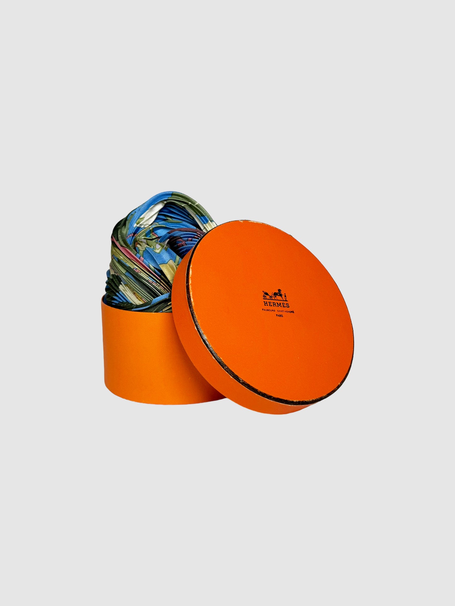 Plissé Silk Scarf with Tie Ring