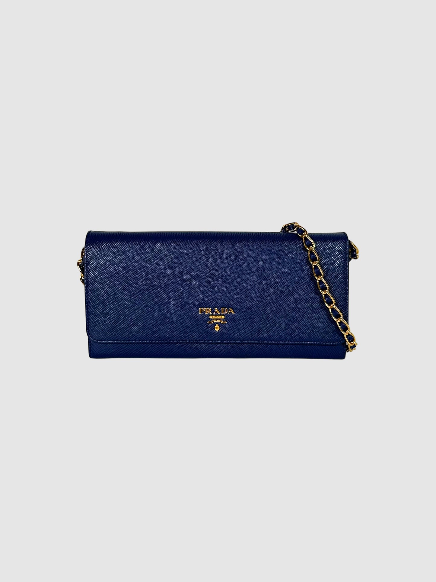 Saffiano Metal Wallet on Chain