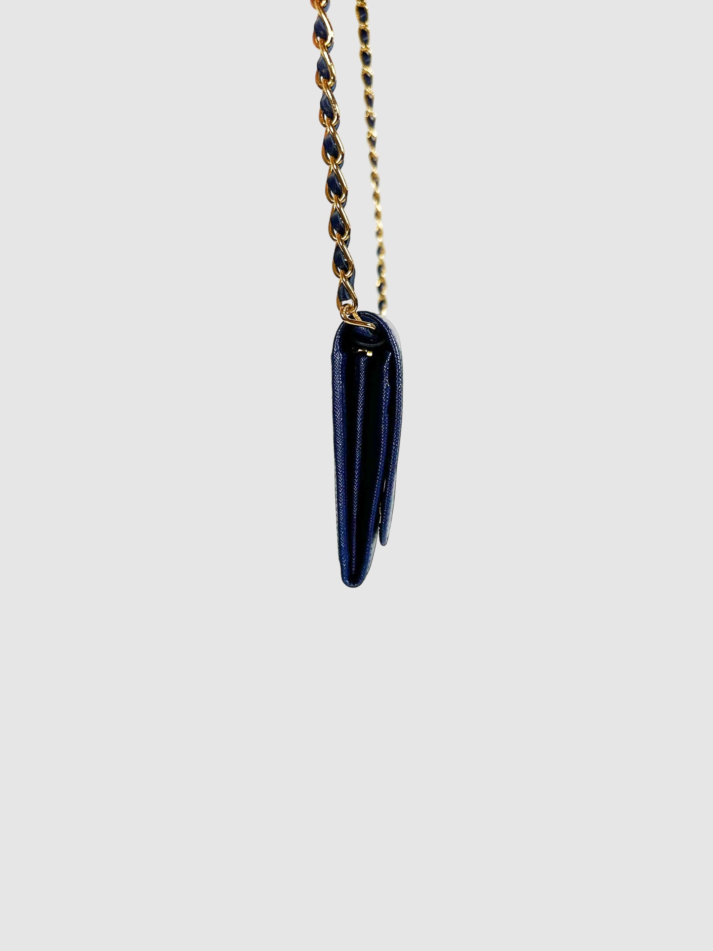 Saffiano Metal Wallet on Chain