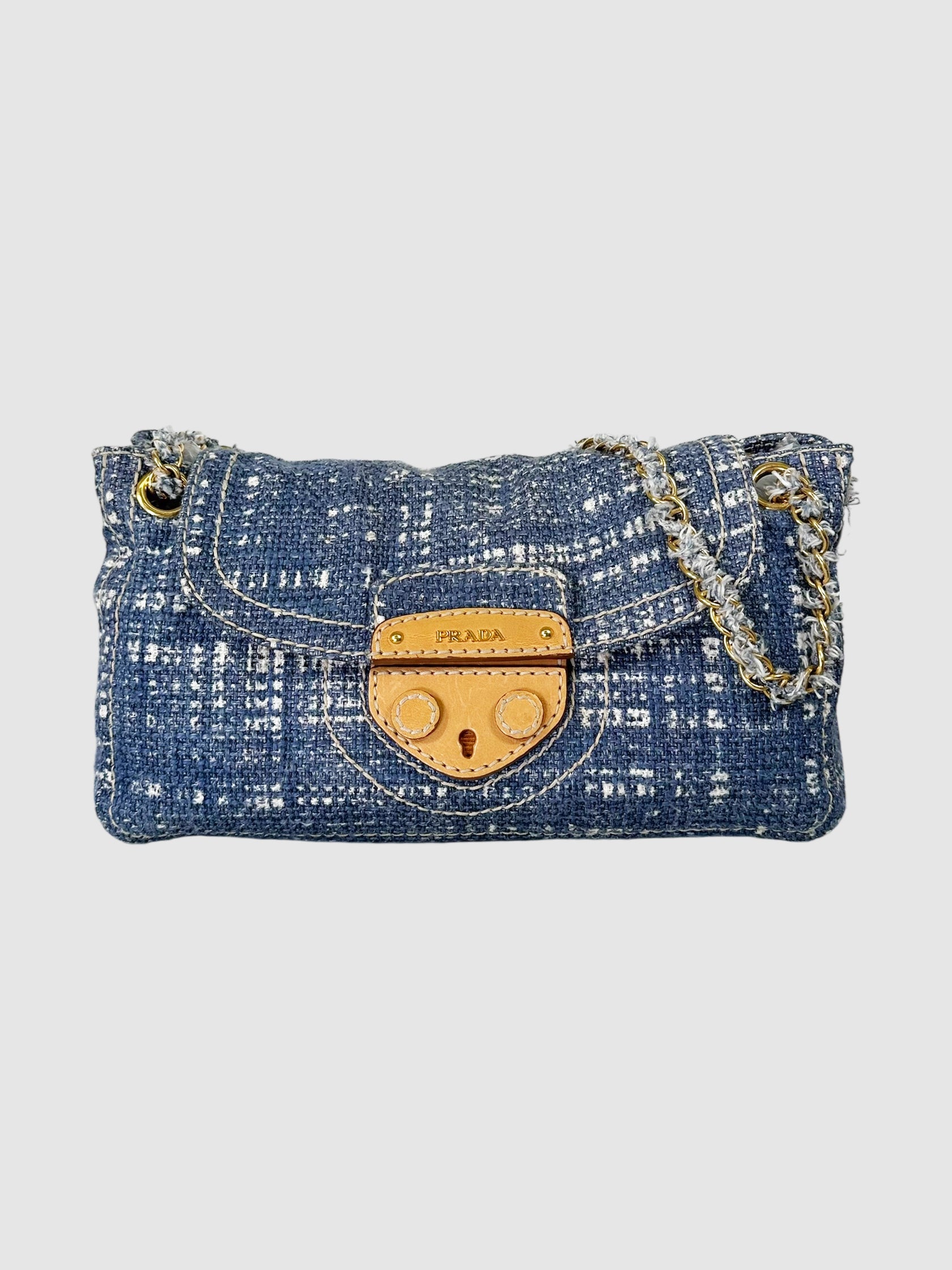 Tela Tweed Flap Shoulder Bag