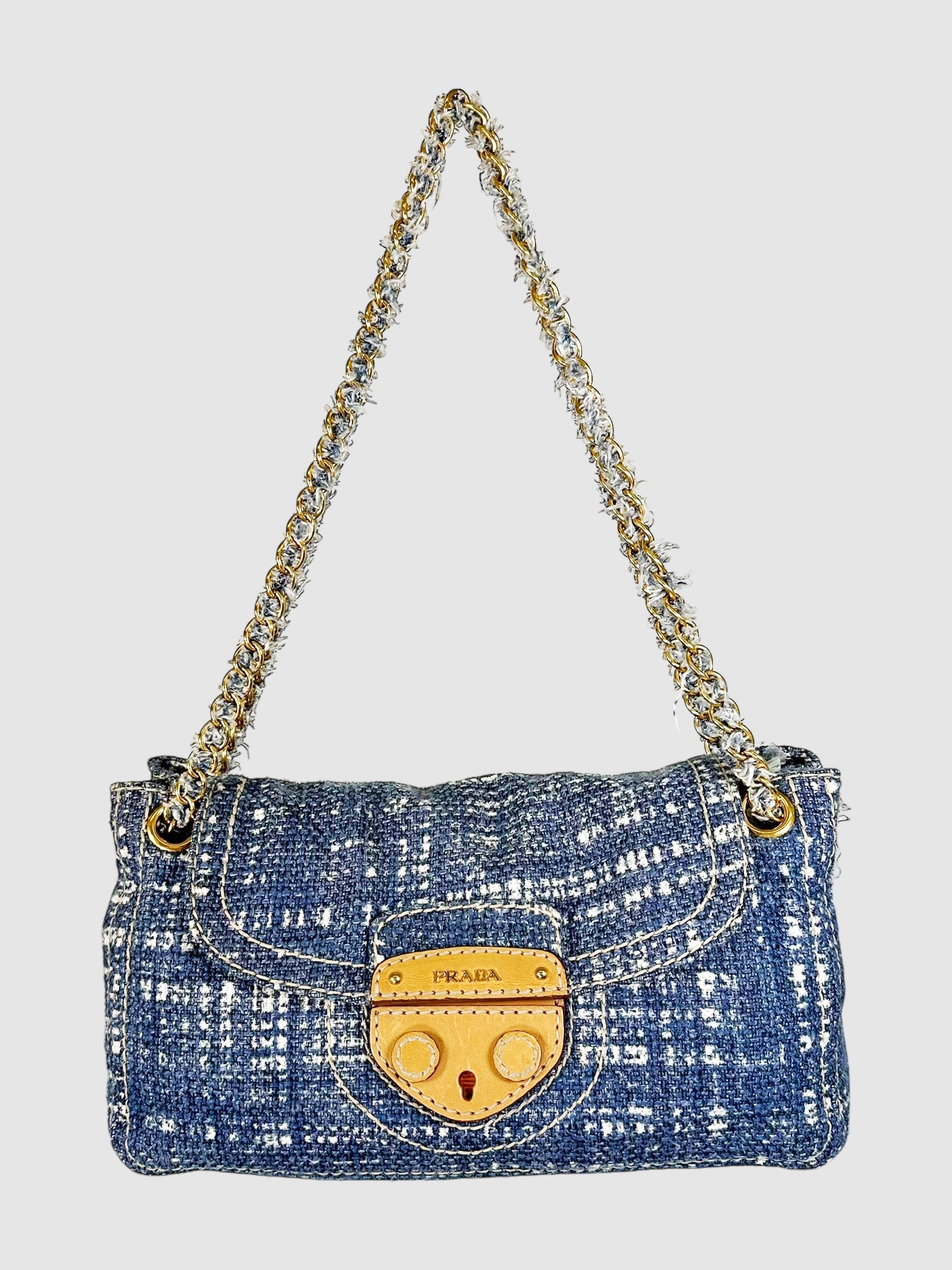 Tela Tweed Flap Shoulder Bag