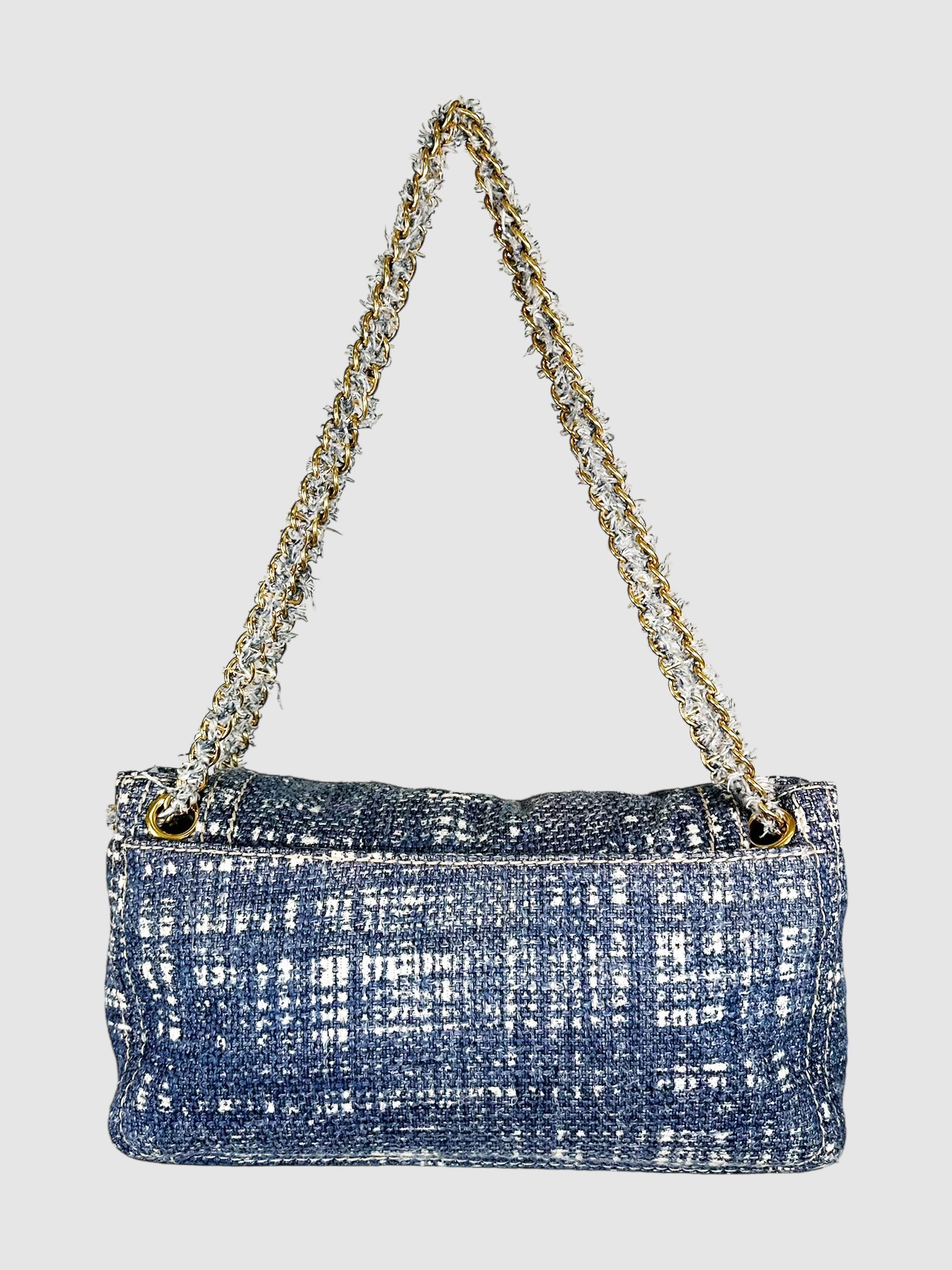 Tela Tweed Flap Shoulder Bag