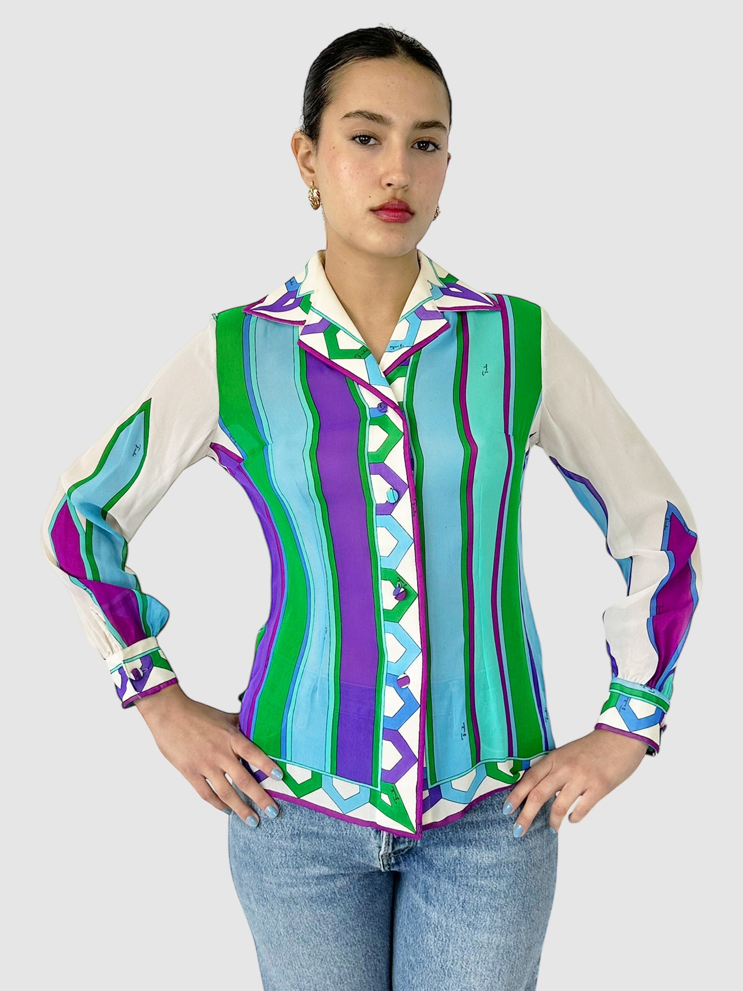 Silk Patterned Top