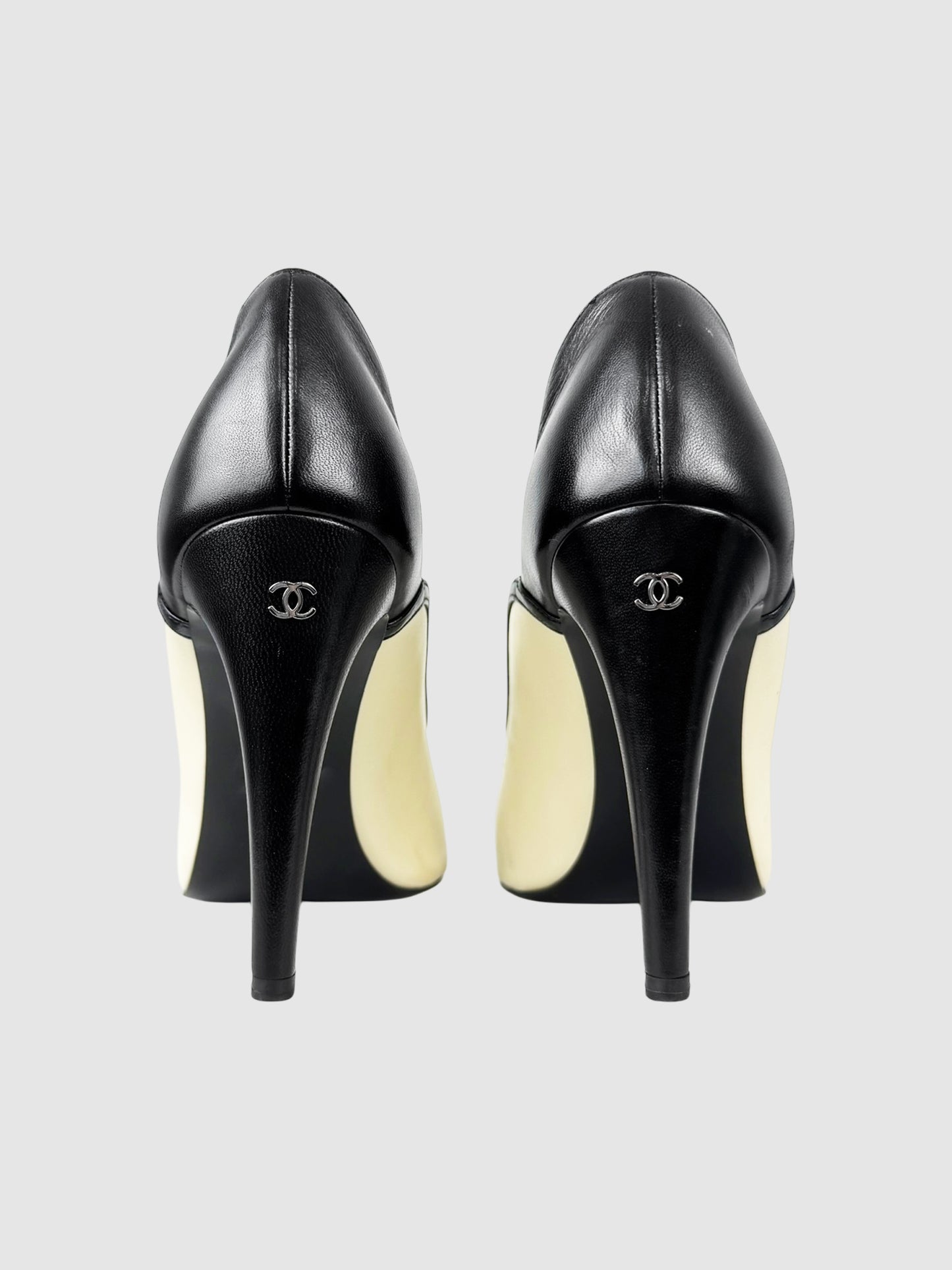 Two-Tone Leather Pumps