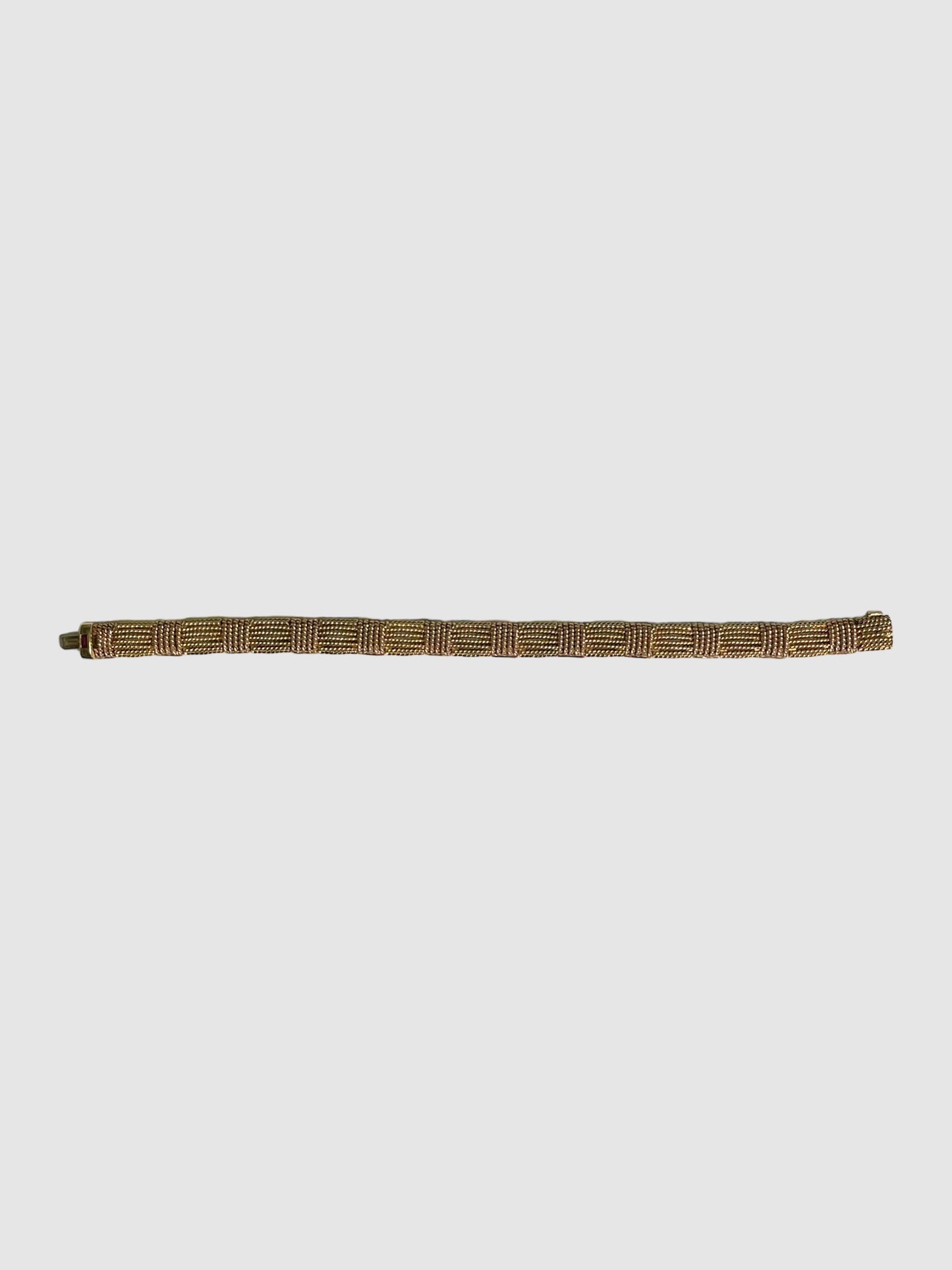 18K Gold Narrow Woven Bracelet