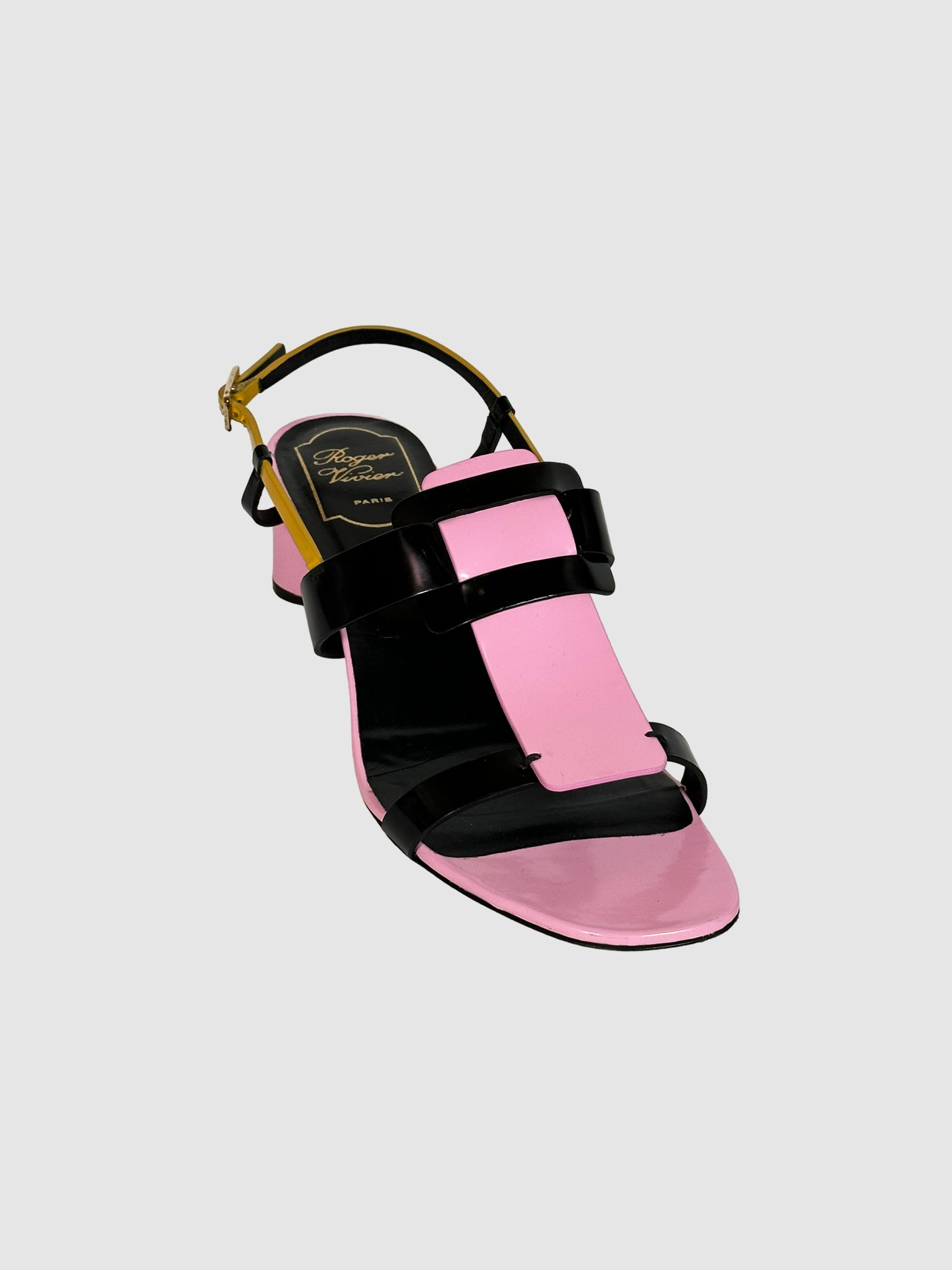 Roger Vivier Leather T-Strap Sandals - Size 38.5