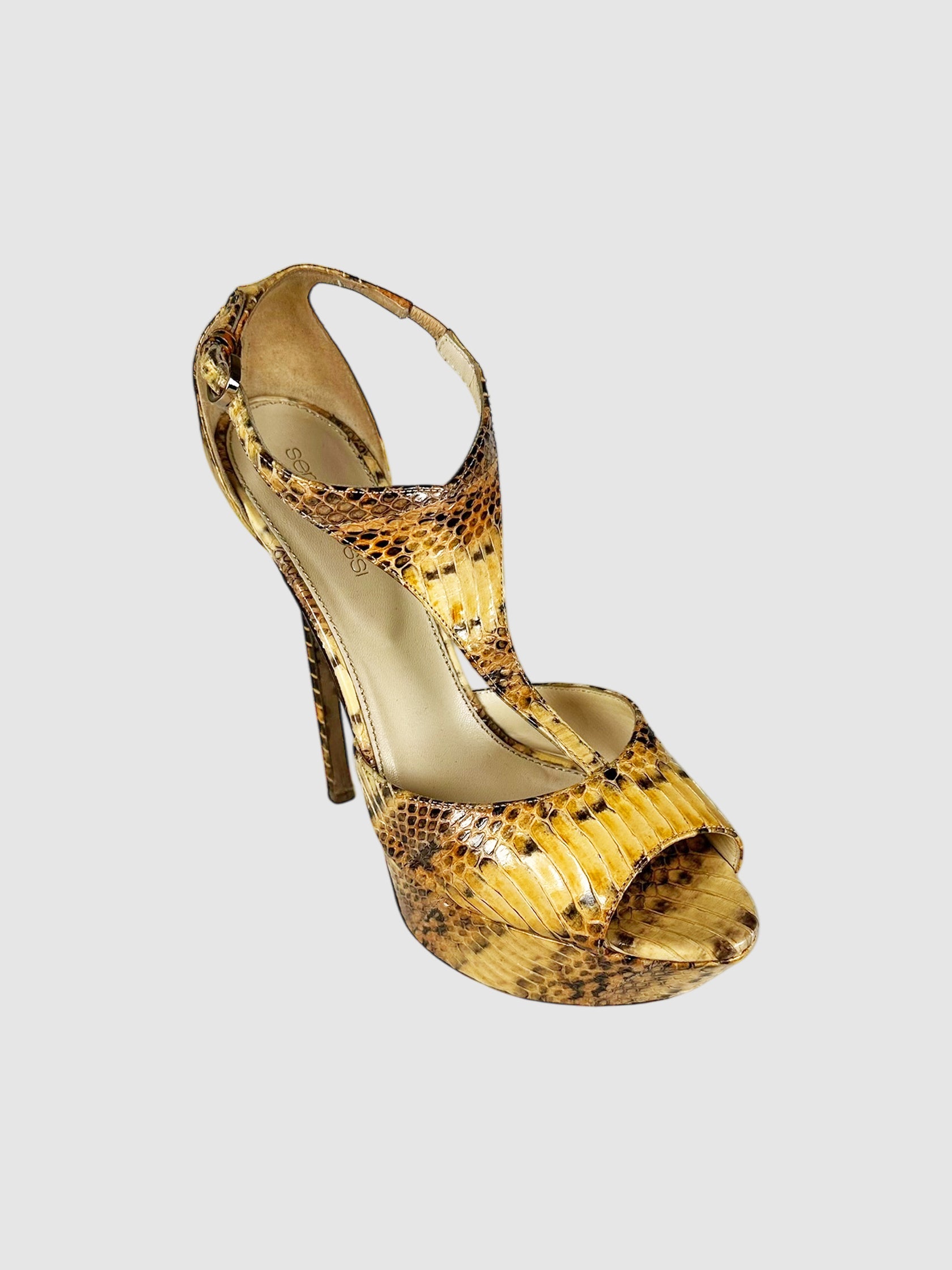 Snakeskin Platform Pumps