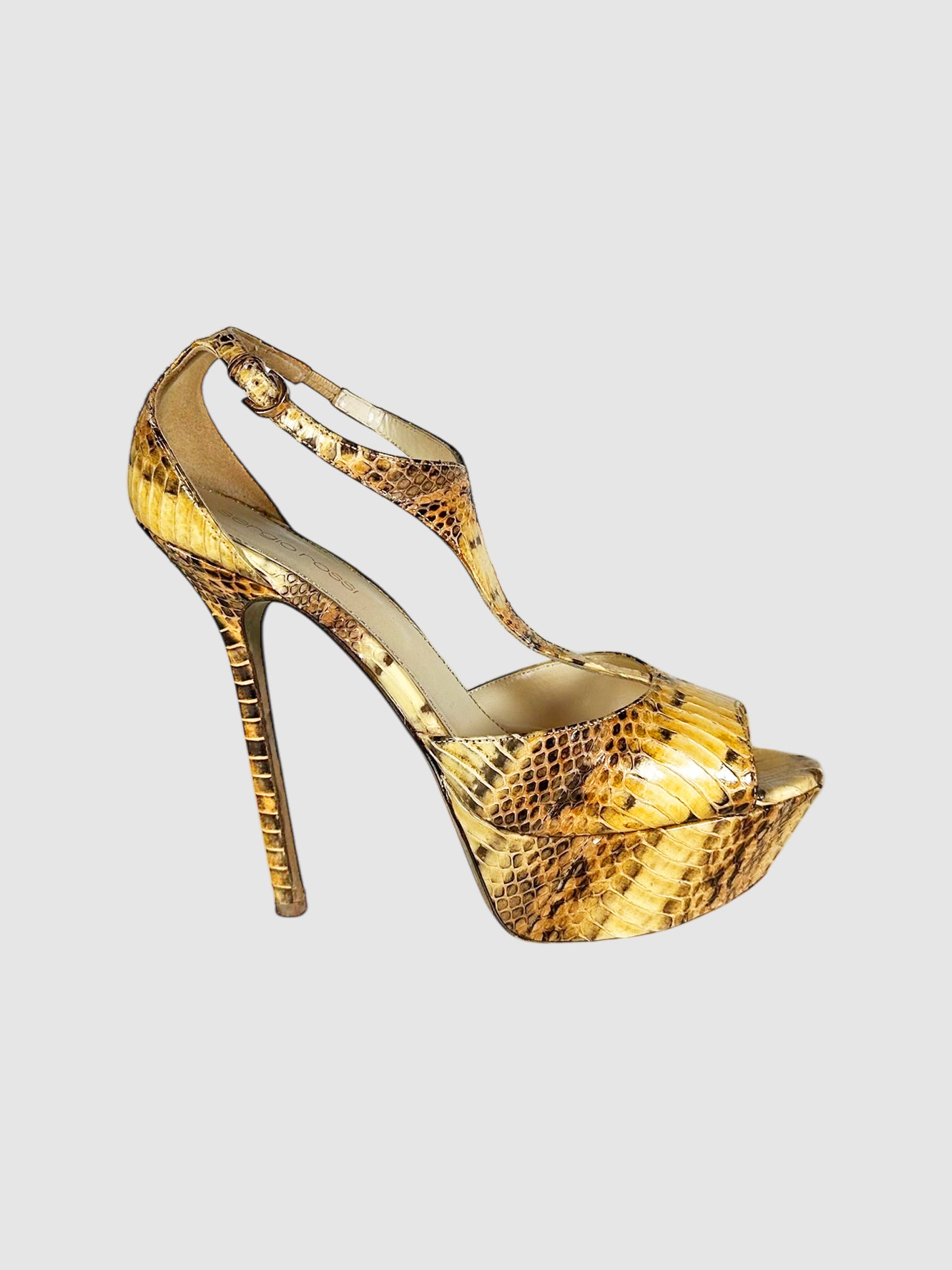 Snakeskin Platform Pumps