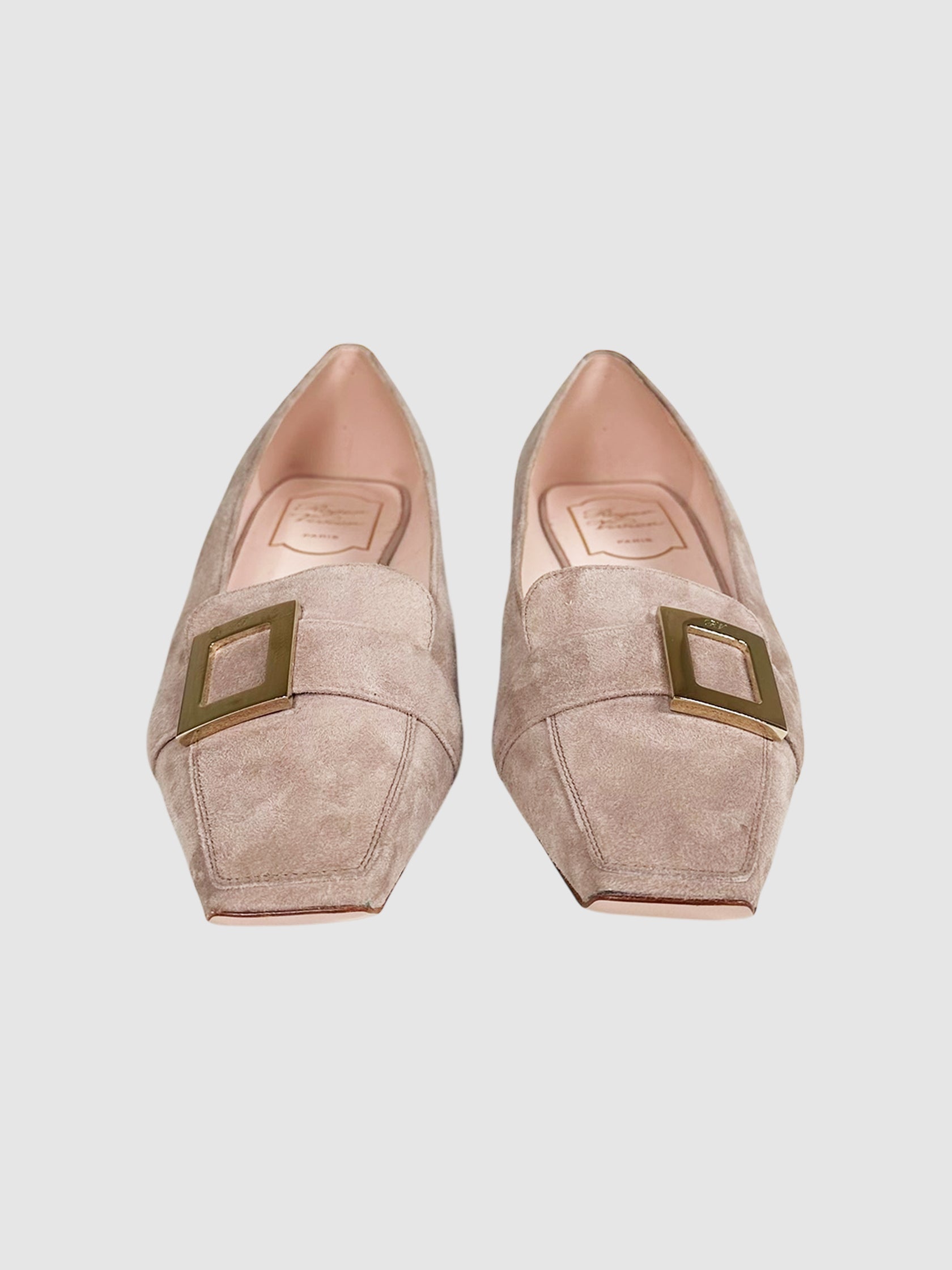 Suede Buckle Loafers