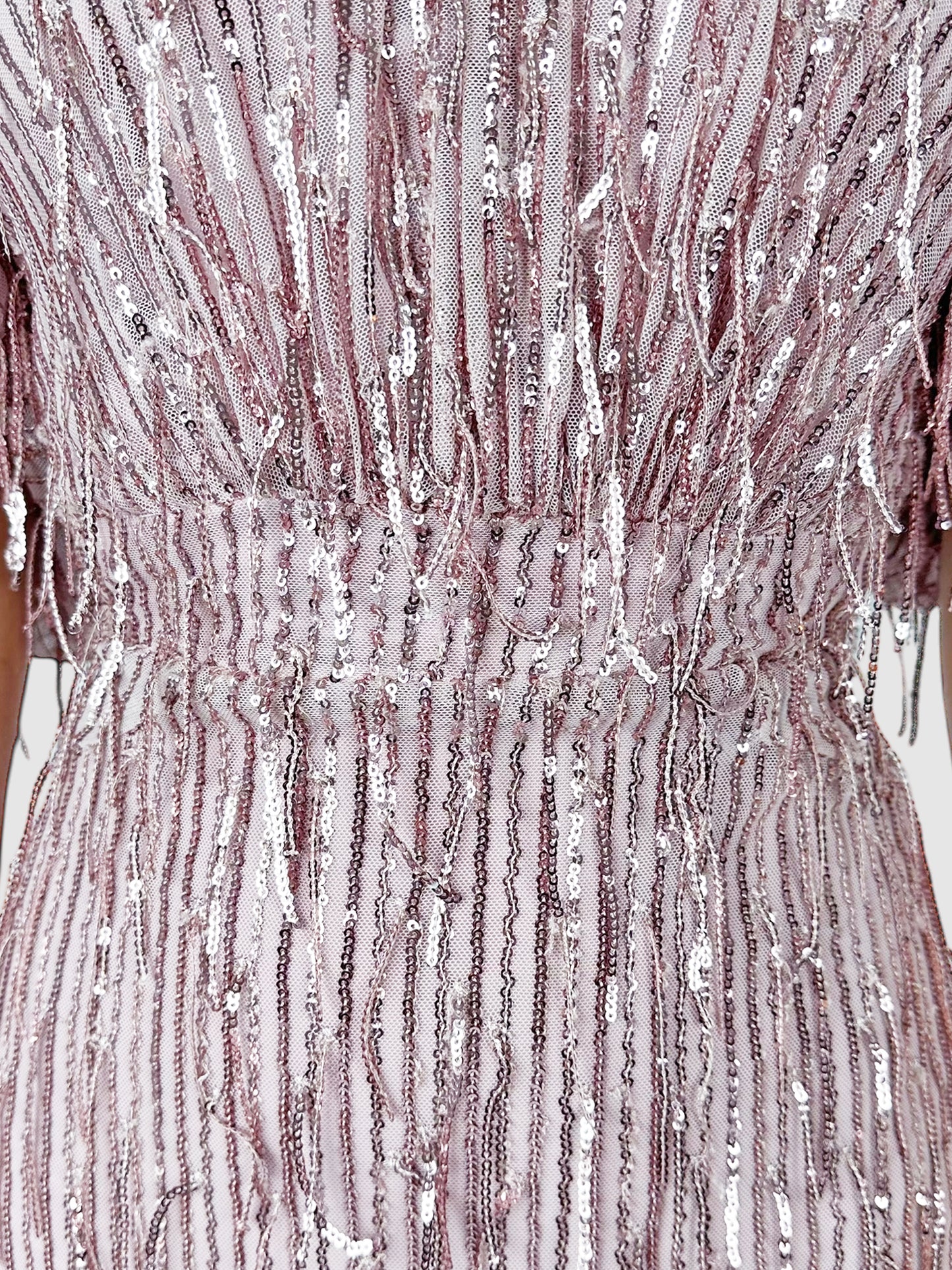 Sequinned Fringe Dawn Midi Dress - Size S