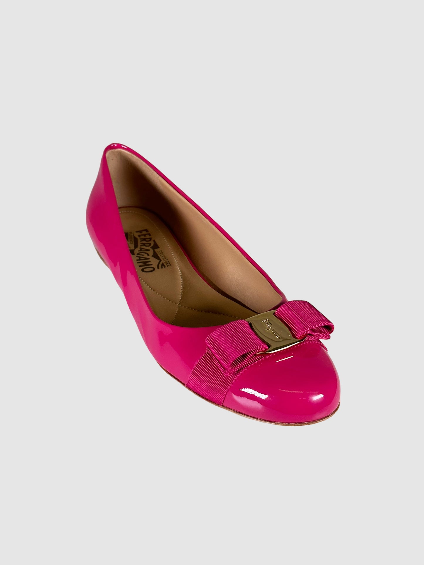 Salvatore Ferragamo Patent Leather Ballet Flats - Size 9
