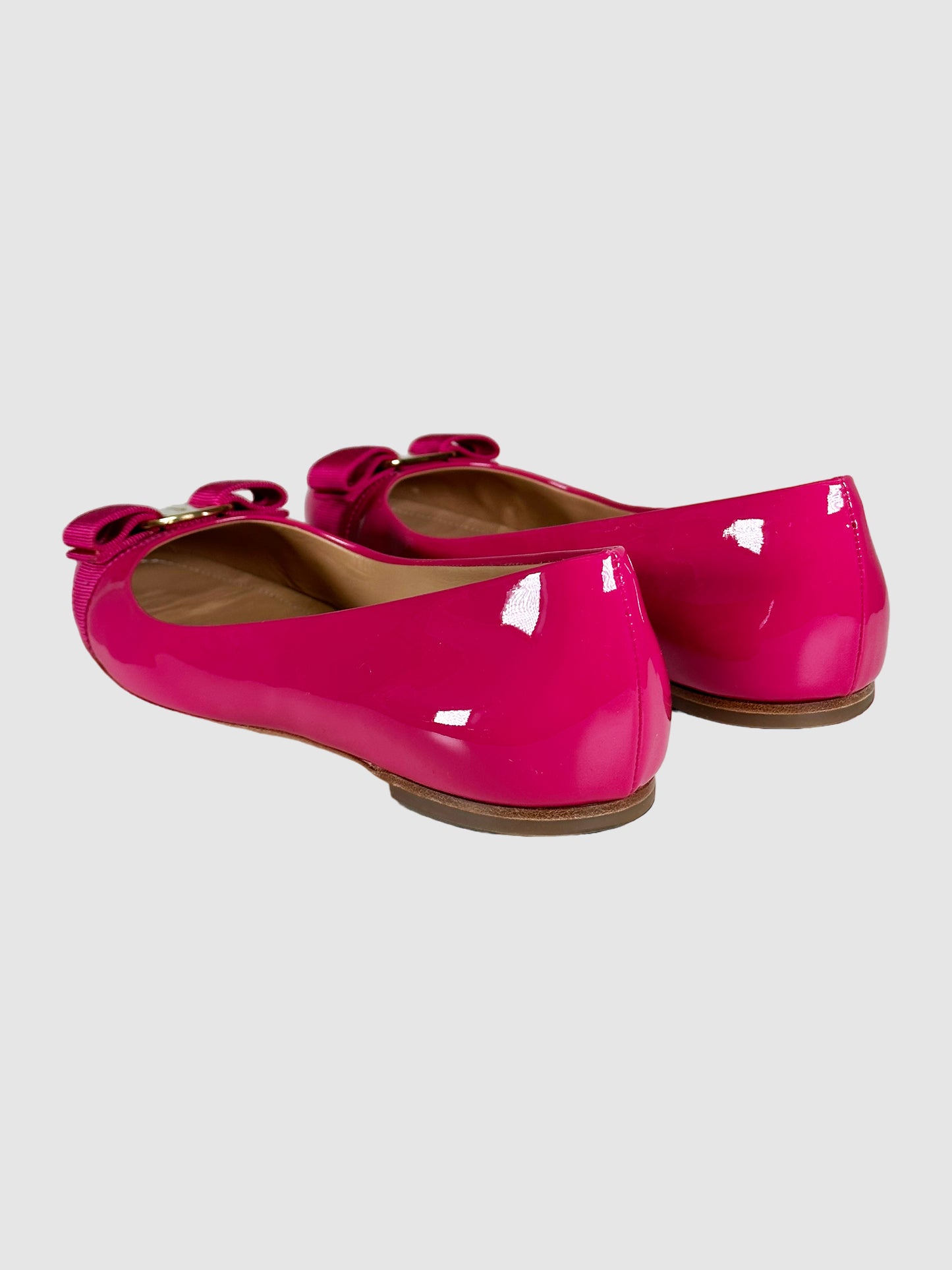Salvatore Ferragamo Patent Leather Ballet Flats - Size 9