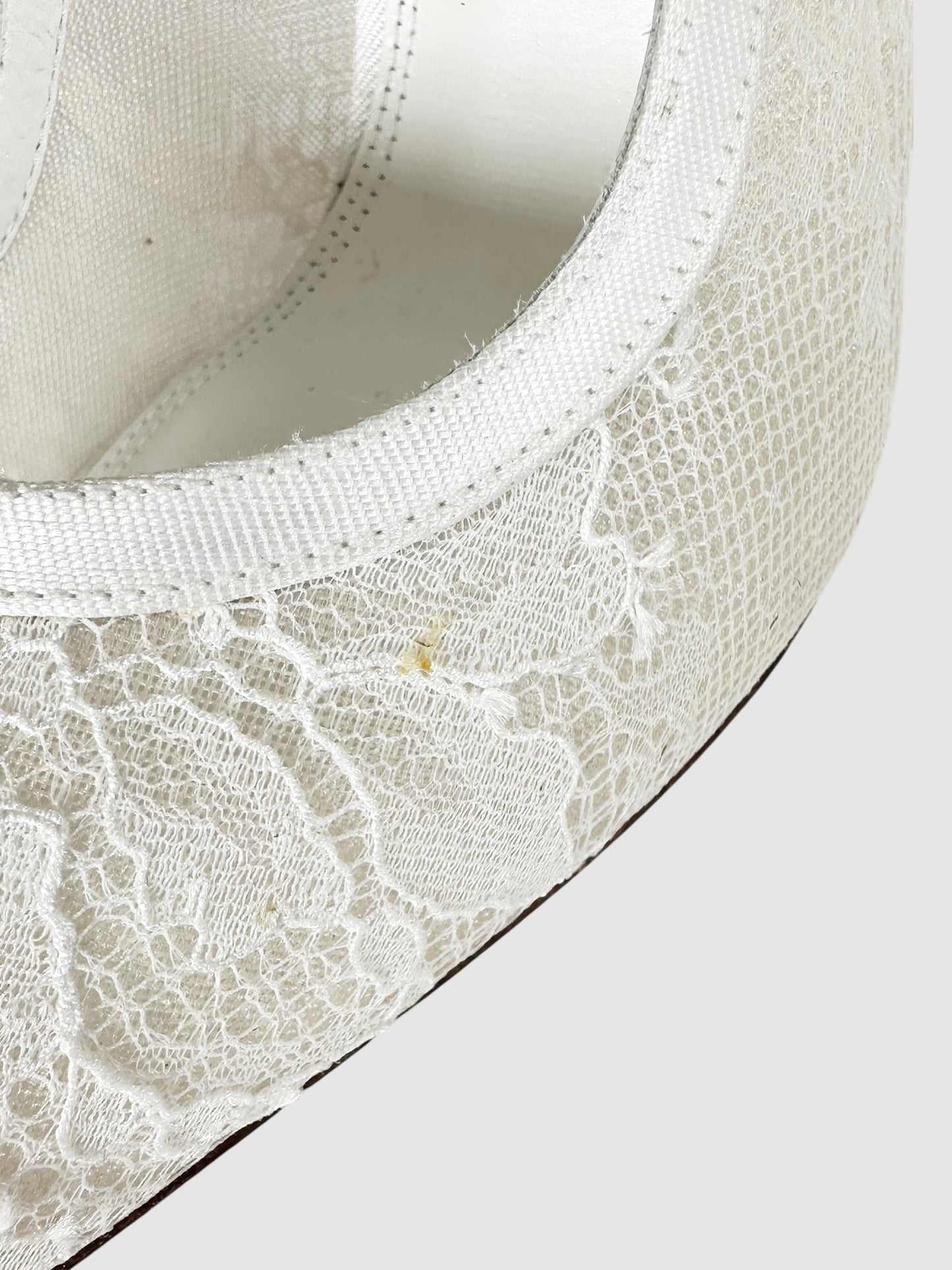 Lace Pointed Toe Pumps - Size 36