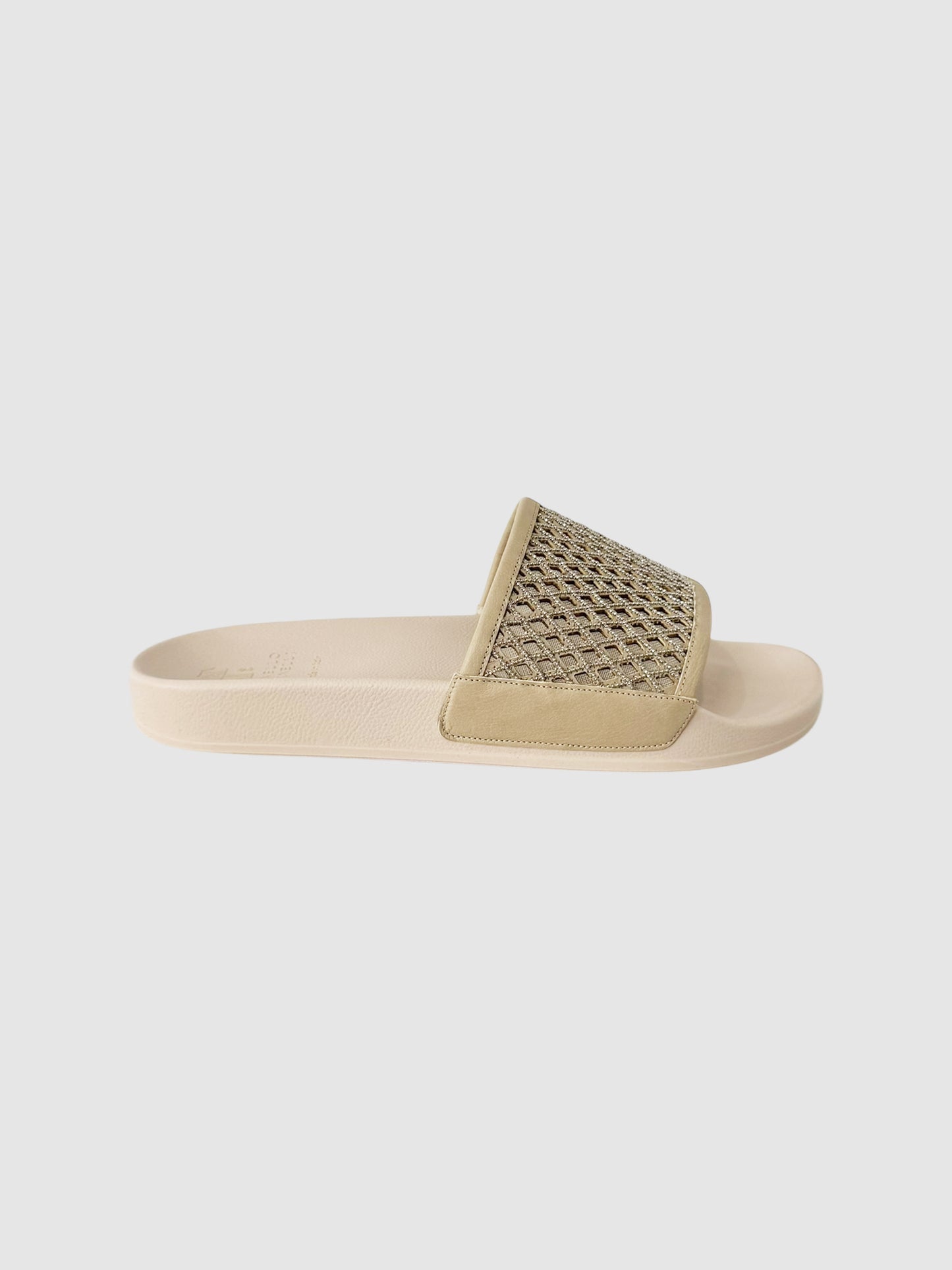 Monili Trim Leather Slides - Size 40