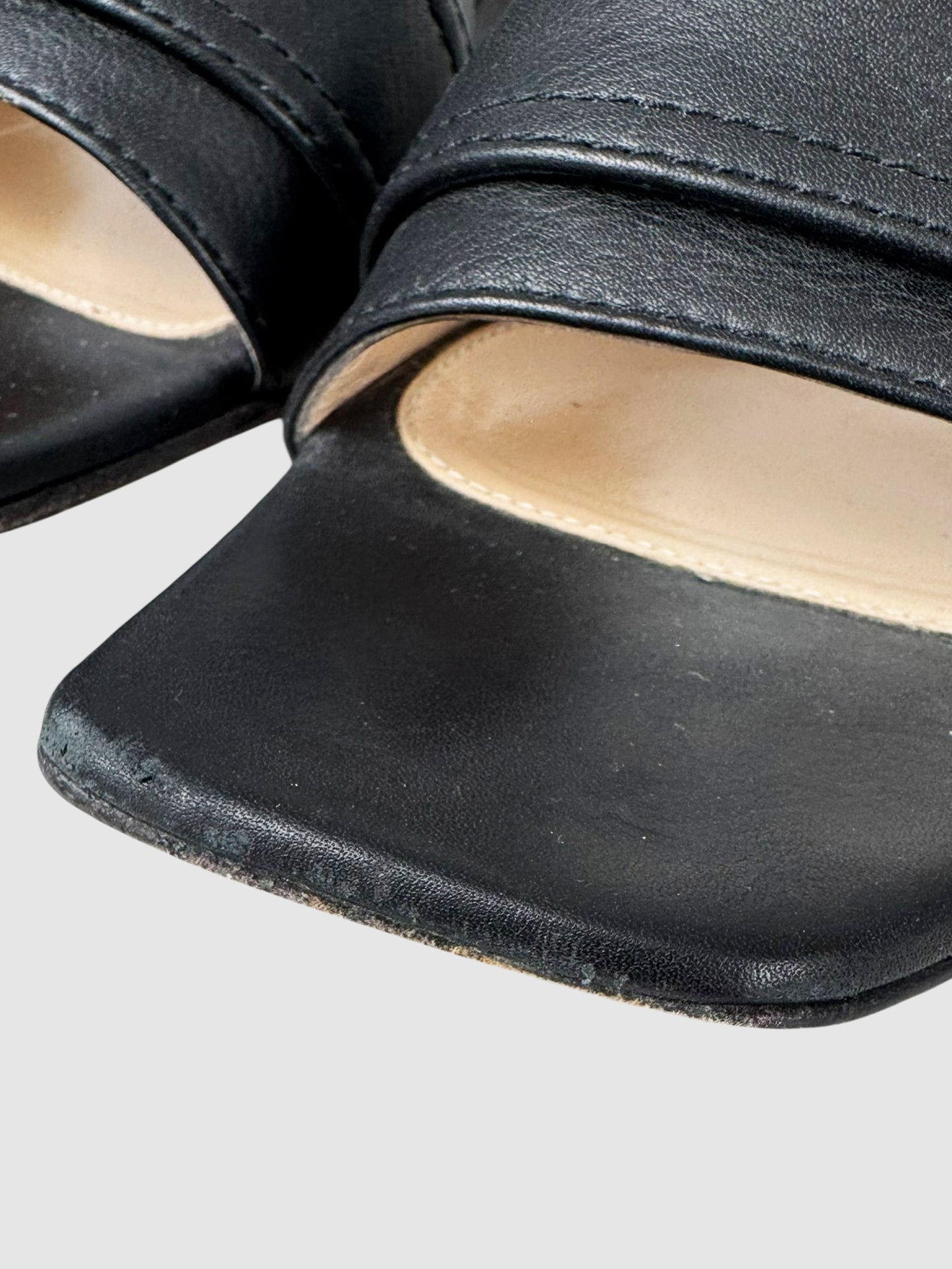 Buckle Leather Sandals - Size 37.5
