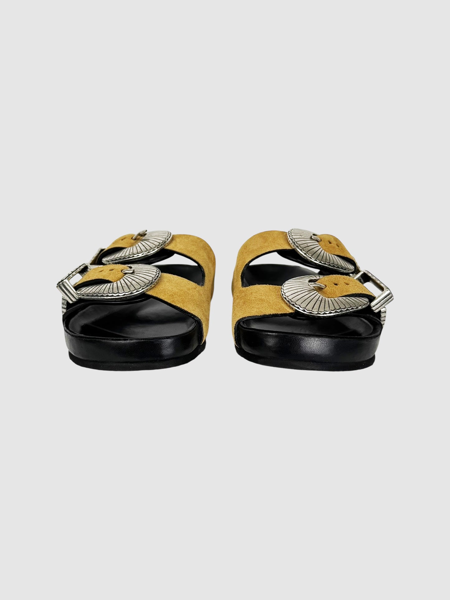 Suede Buckle Sandals