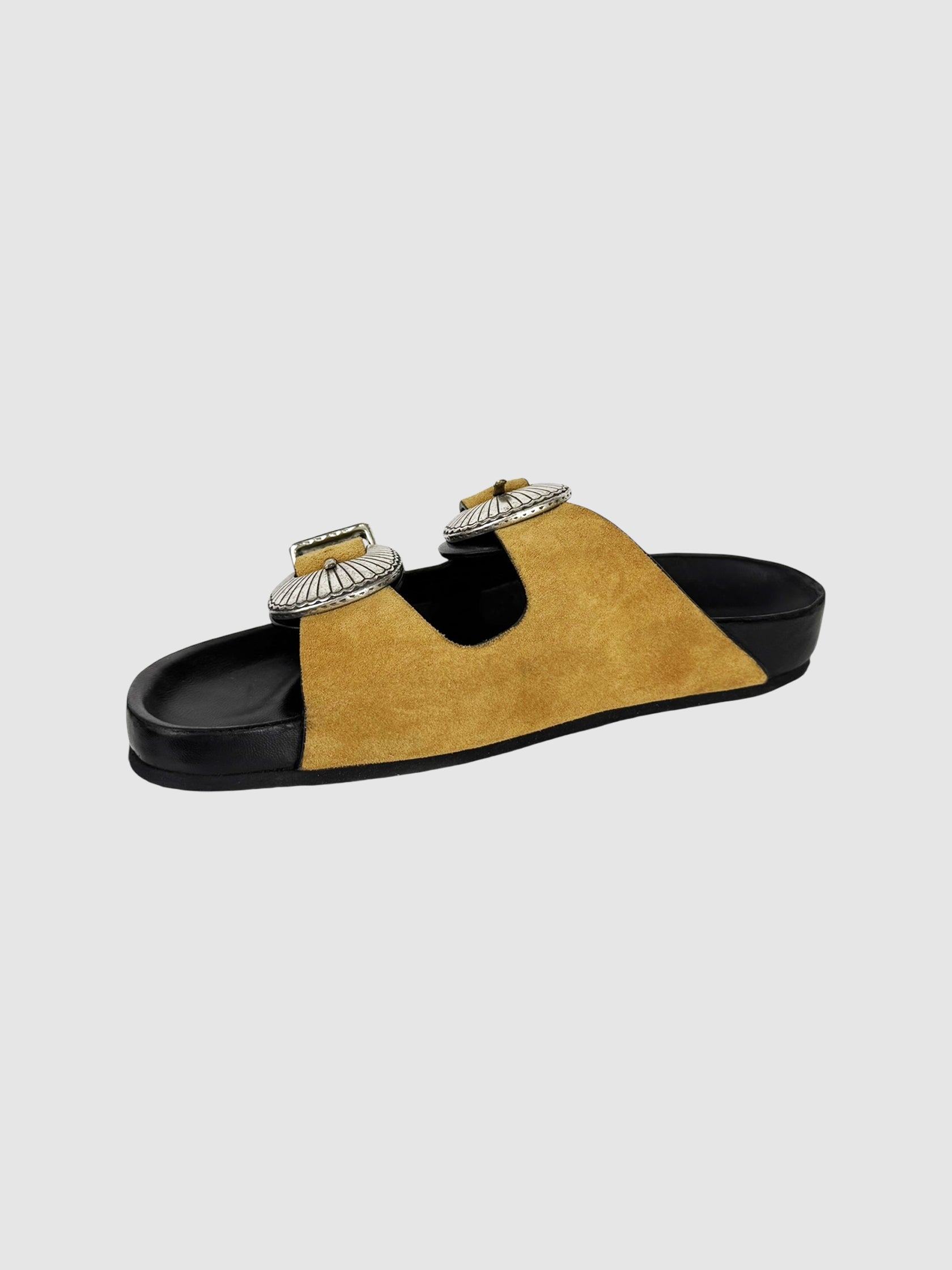 Suede Buckle Sandals