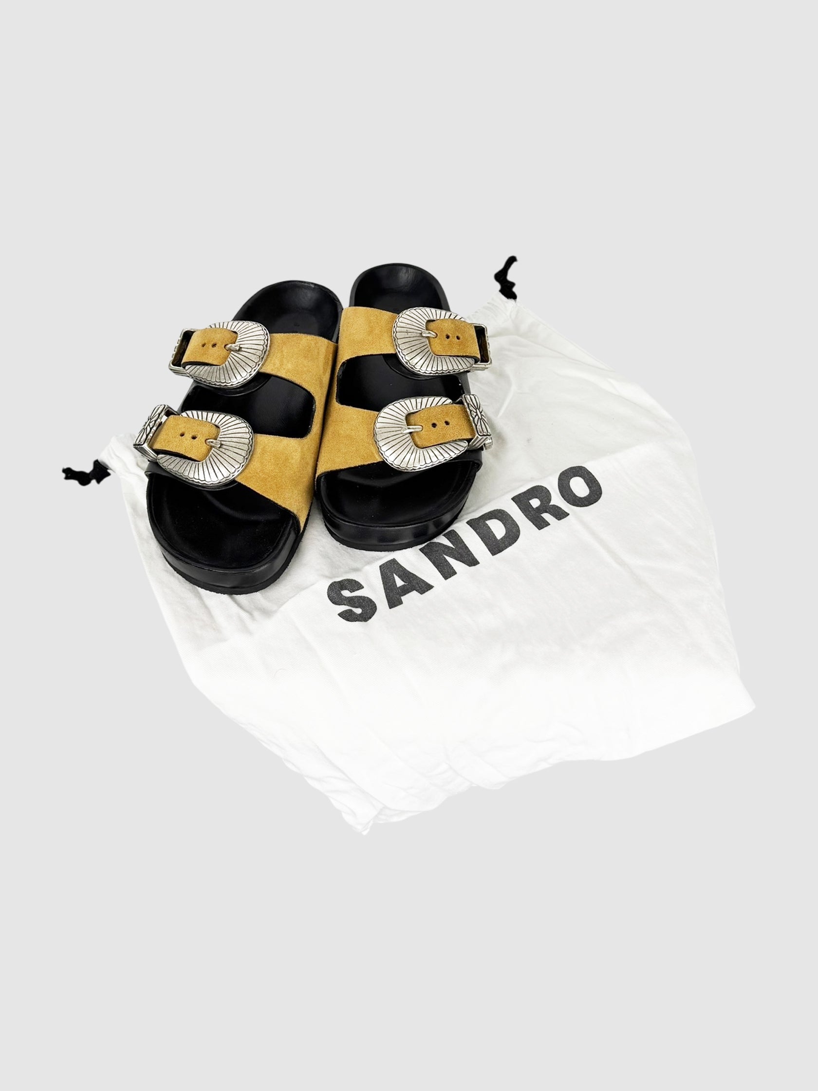 Suede Buckle Sandals